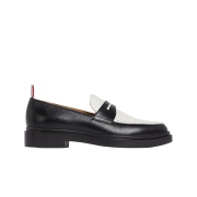 (W) Thom Browne Lightweight Sole Penny Loafer Black White