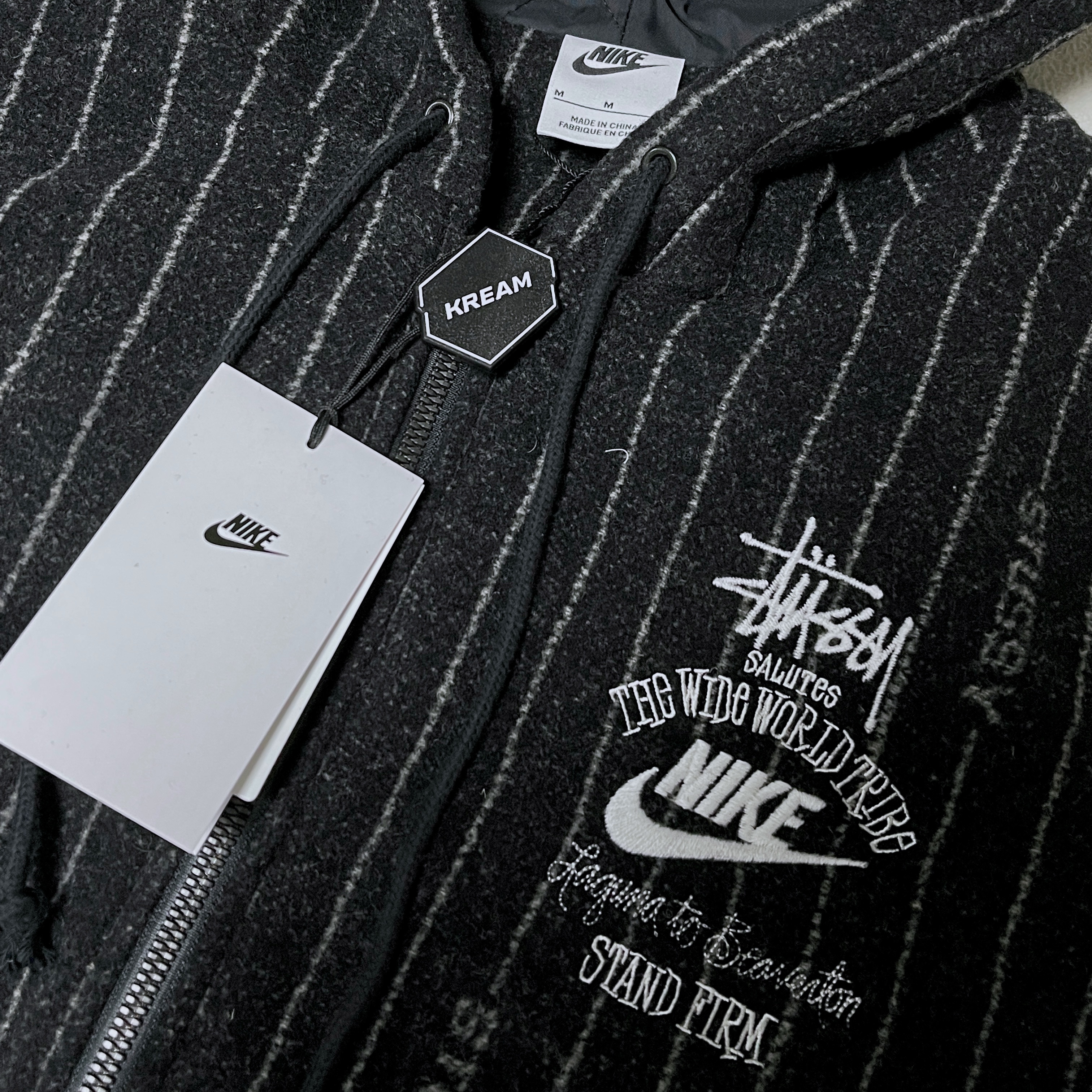 Nike x Stussy NRG Striped Wool Jacket Black (DR4023-010) 착용 스타일