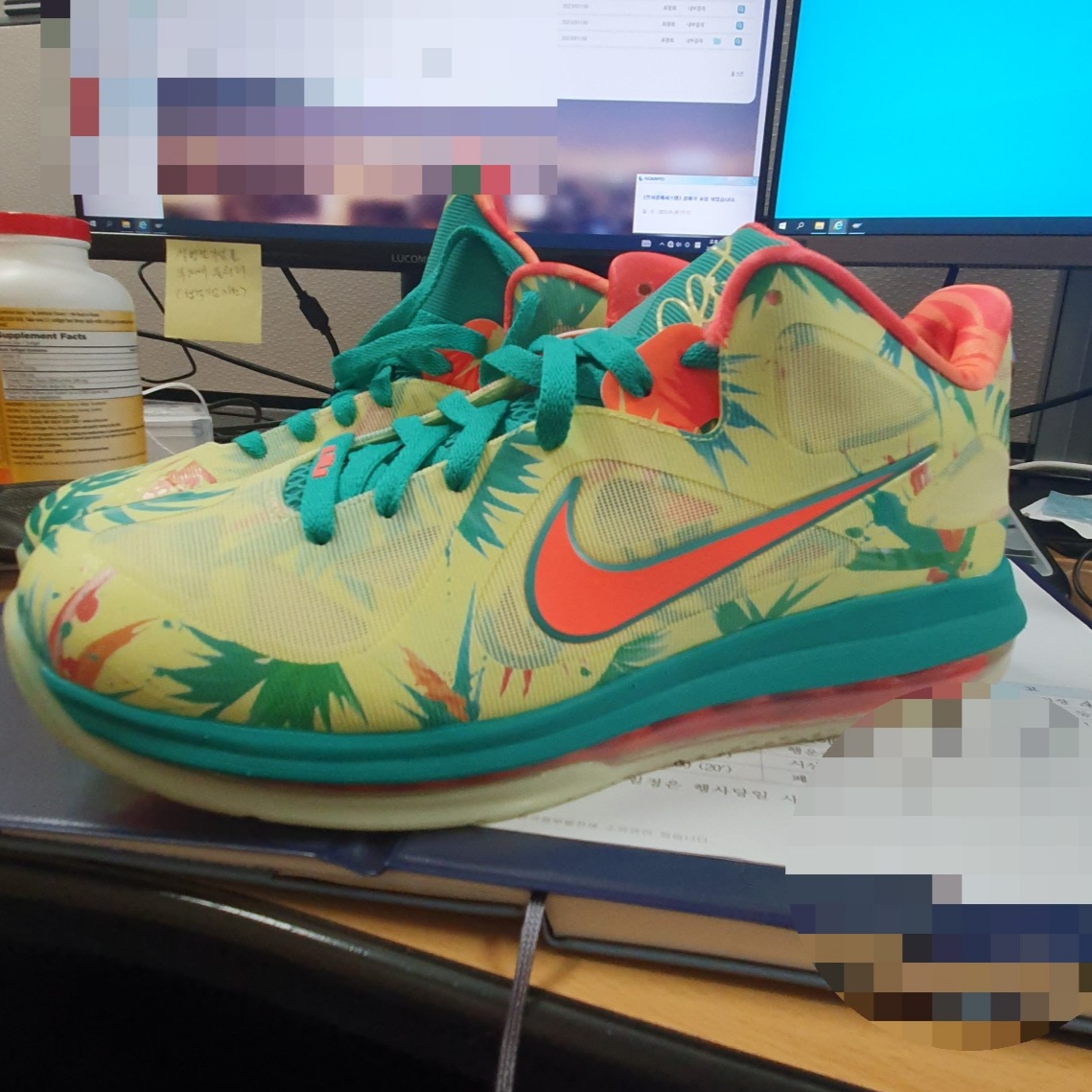 Nike LeBron 9 Low White Lime and Bright Mango 착용 스타일