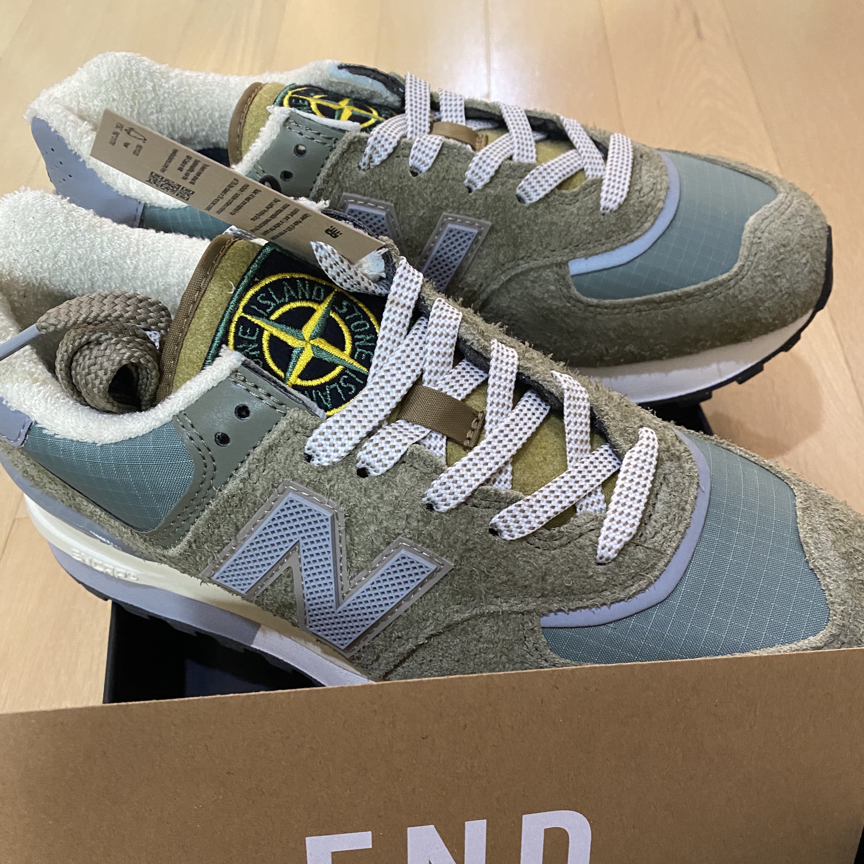New Balance x Stone Island 574 Legacy Green, (W) Nike Dunk Low Rose Whisper 착용 스타일 - 1