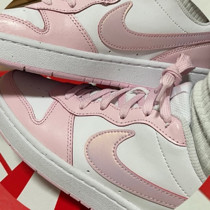 (GS) Nike Court Borough 2 SE White Pink Foam 착용 스타일
