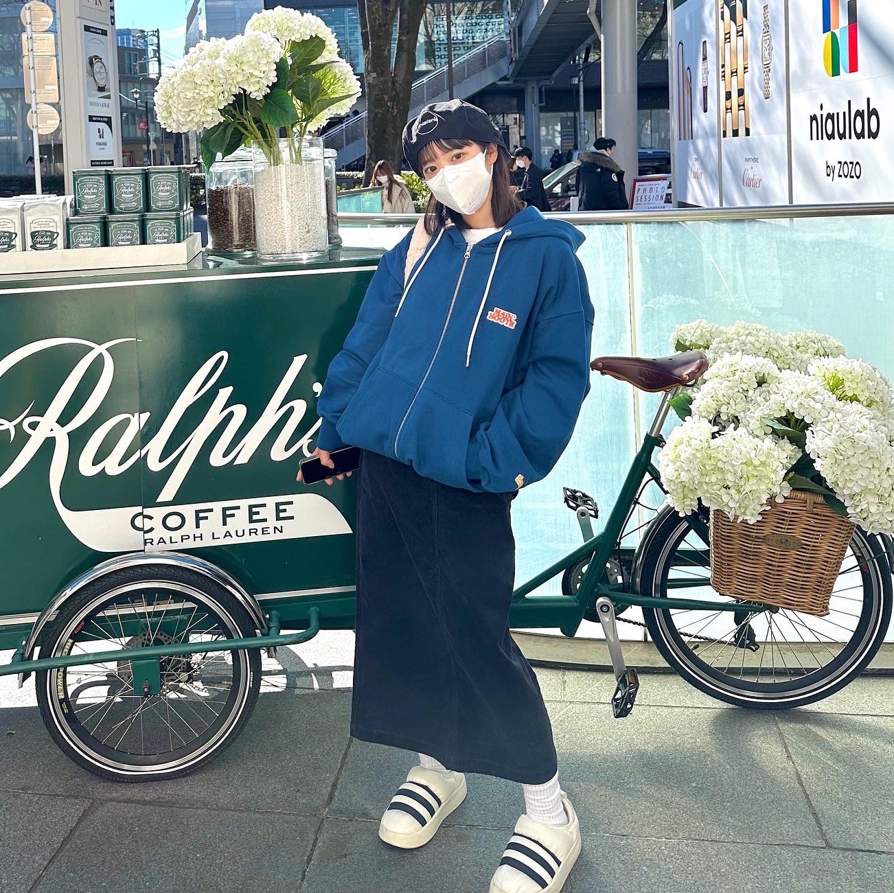 Adidas Puffylette Off White 착용 스타일 - 3