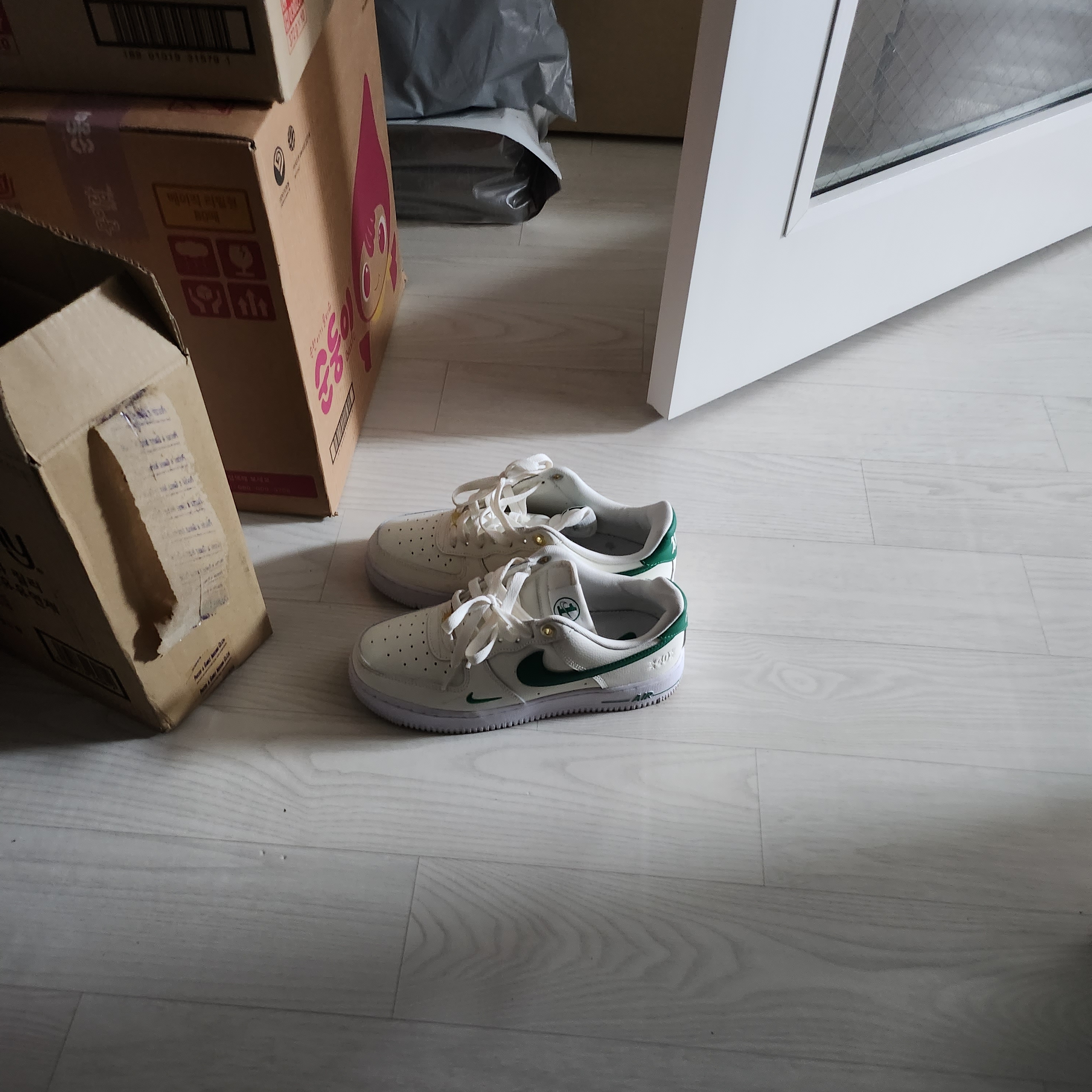 Nike Air Force 1 '07 LV8 40th Anniversary Join Forces Sail Malachite 착용 스타일 - 1