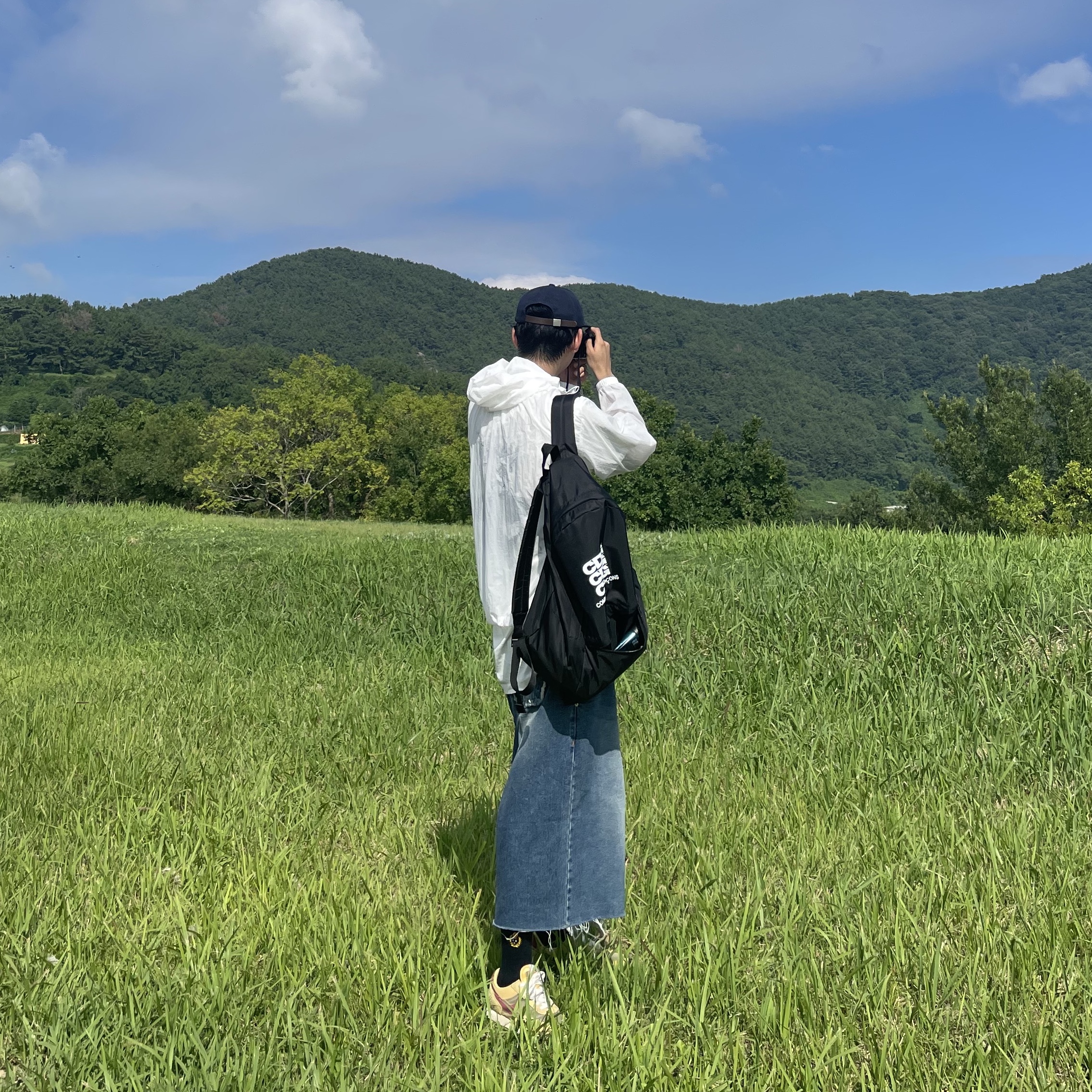 CDG Backpack Black 착용 스타일 - 2