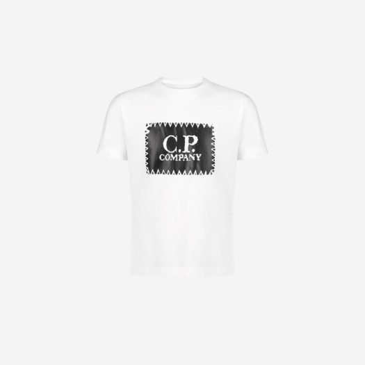 (키즈) C.P. 컴퍼니 U16 30/1 저지 라벨 스타일 로고 티셔츠 거즈 화이트 - 23SS