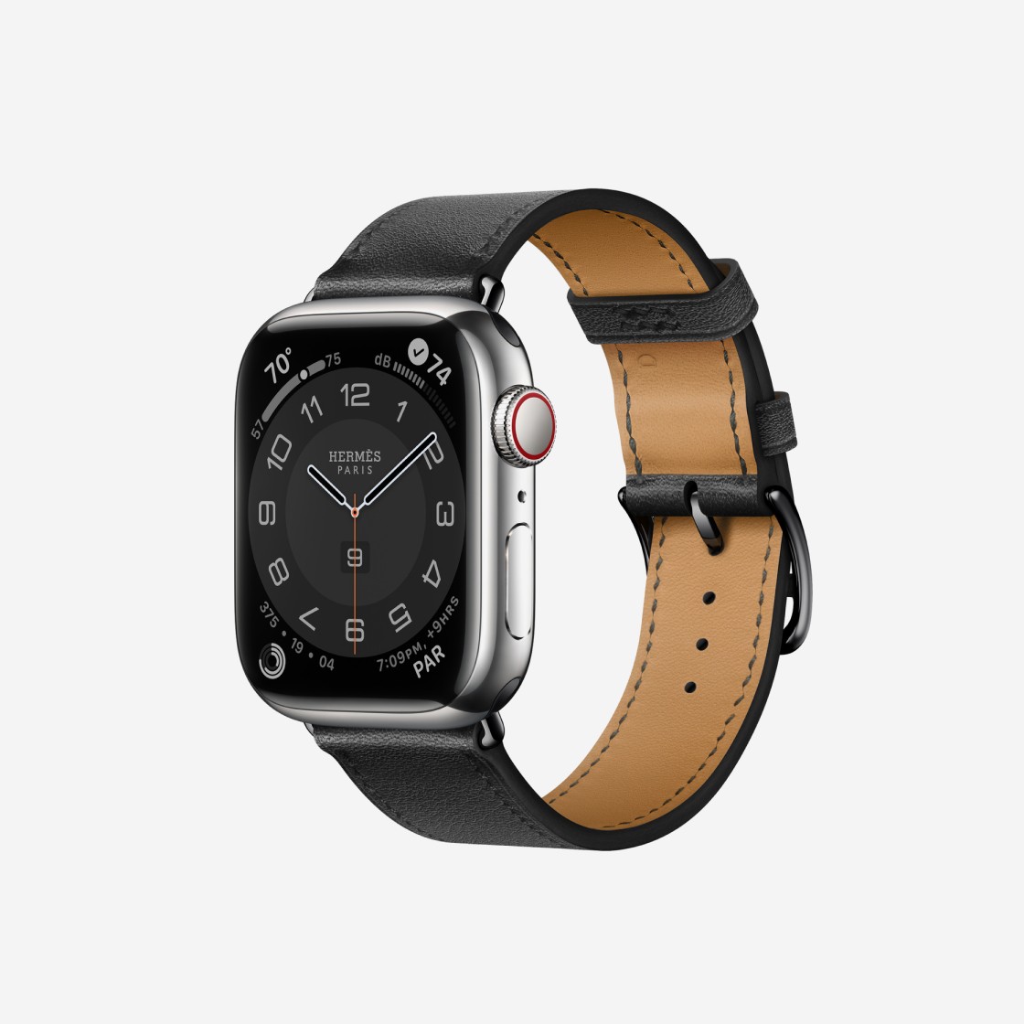 Apple Watch Hermes Series 8 45mm Silver Stainless Steel Case with Single Tour Noir (Korean Ver.) 상세 이미지 1