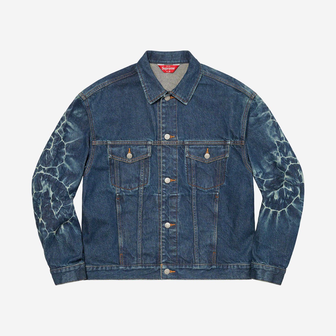 Supreme Shibori Denim Trucker Jacket Rigid Indigo - 23SS 상세 이미지 1