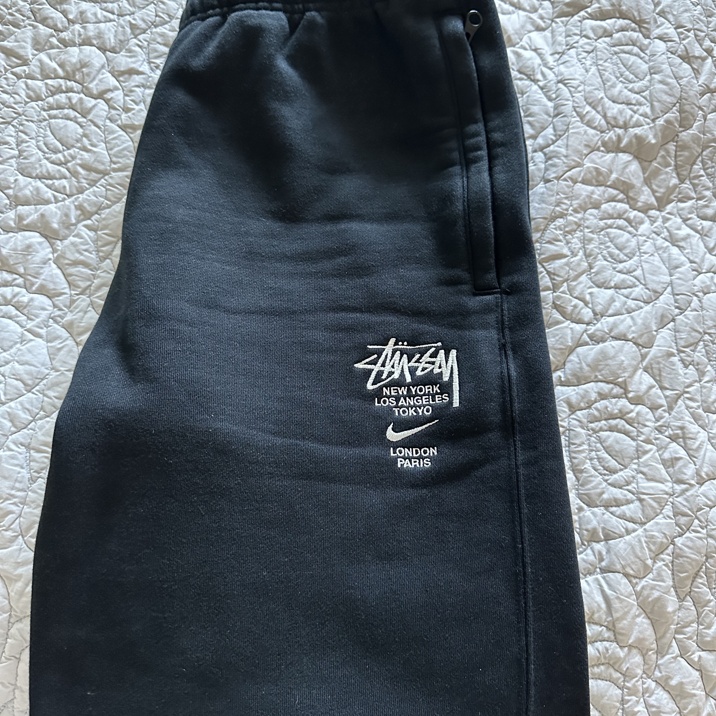 Nike x Stussy NRG ZR Fleece Pants Black - Asia 착용 스타일