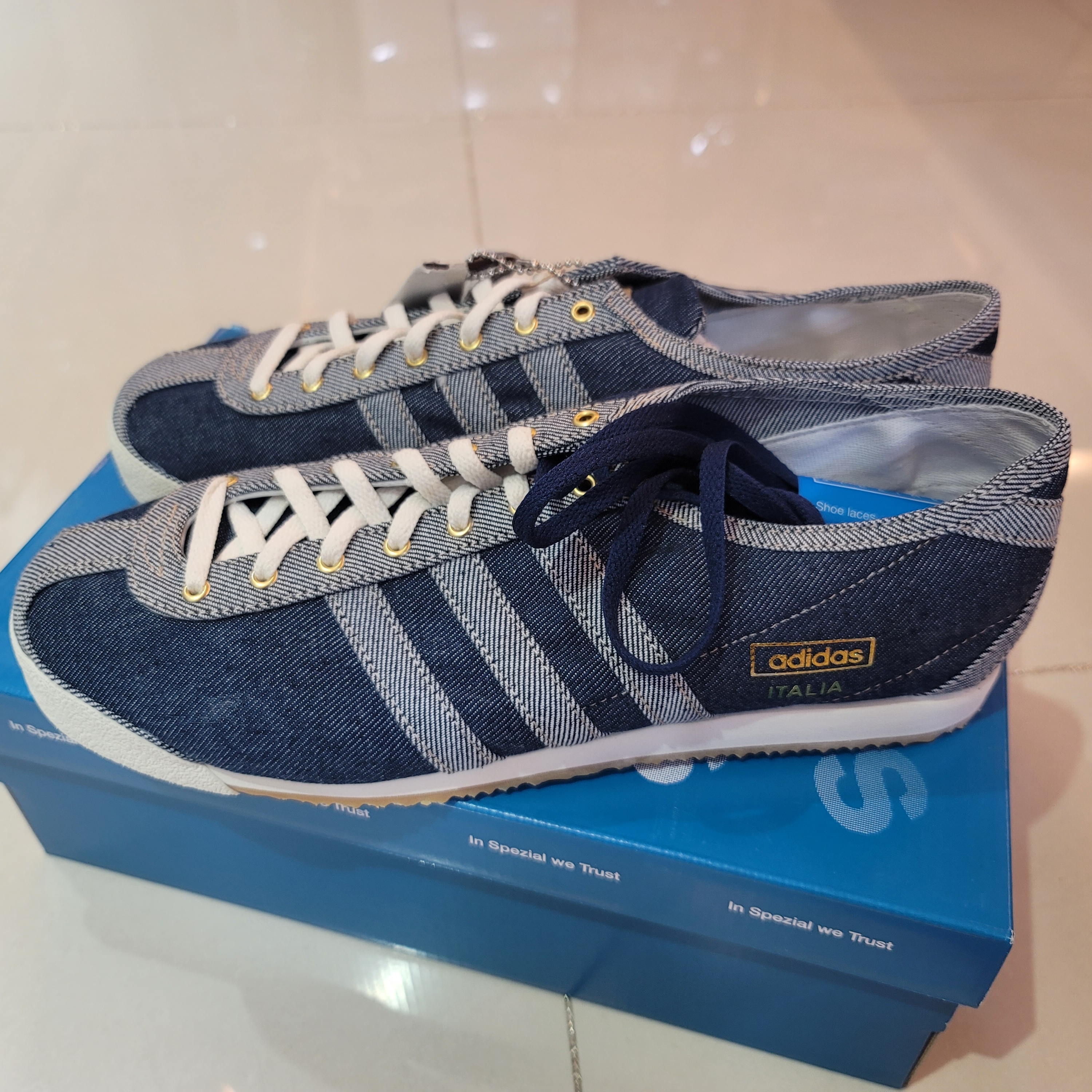 Adidas Denim Italia Spezial Blue Bird 착용 스타일 - 2