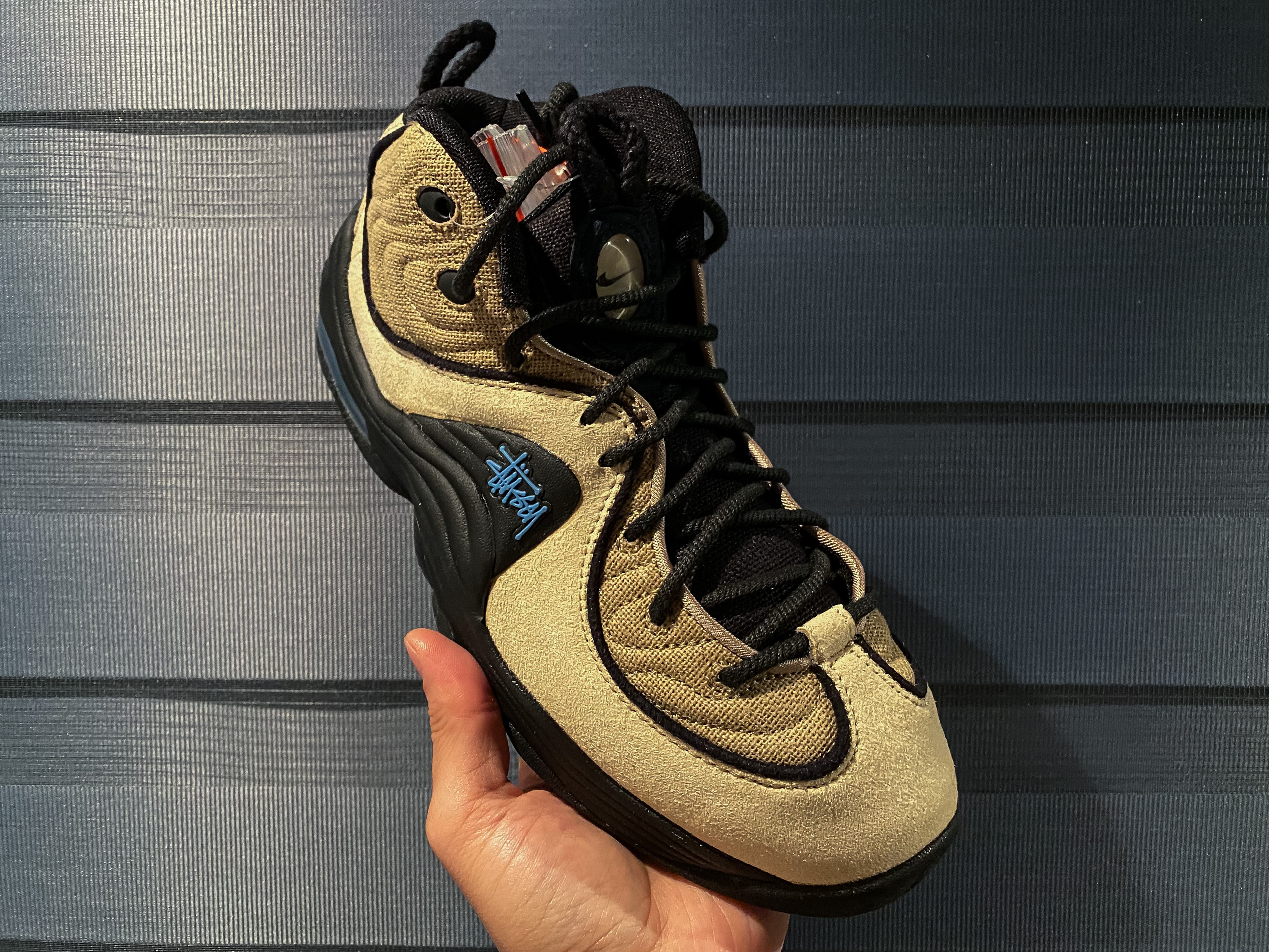 Nike x Stussy Air Penny II Rattan and Limestone 착용 스타일