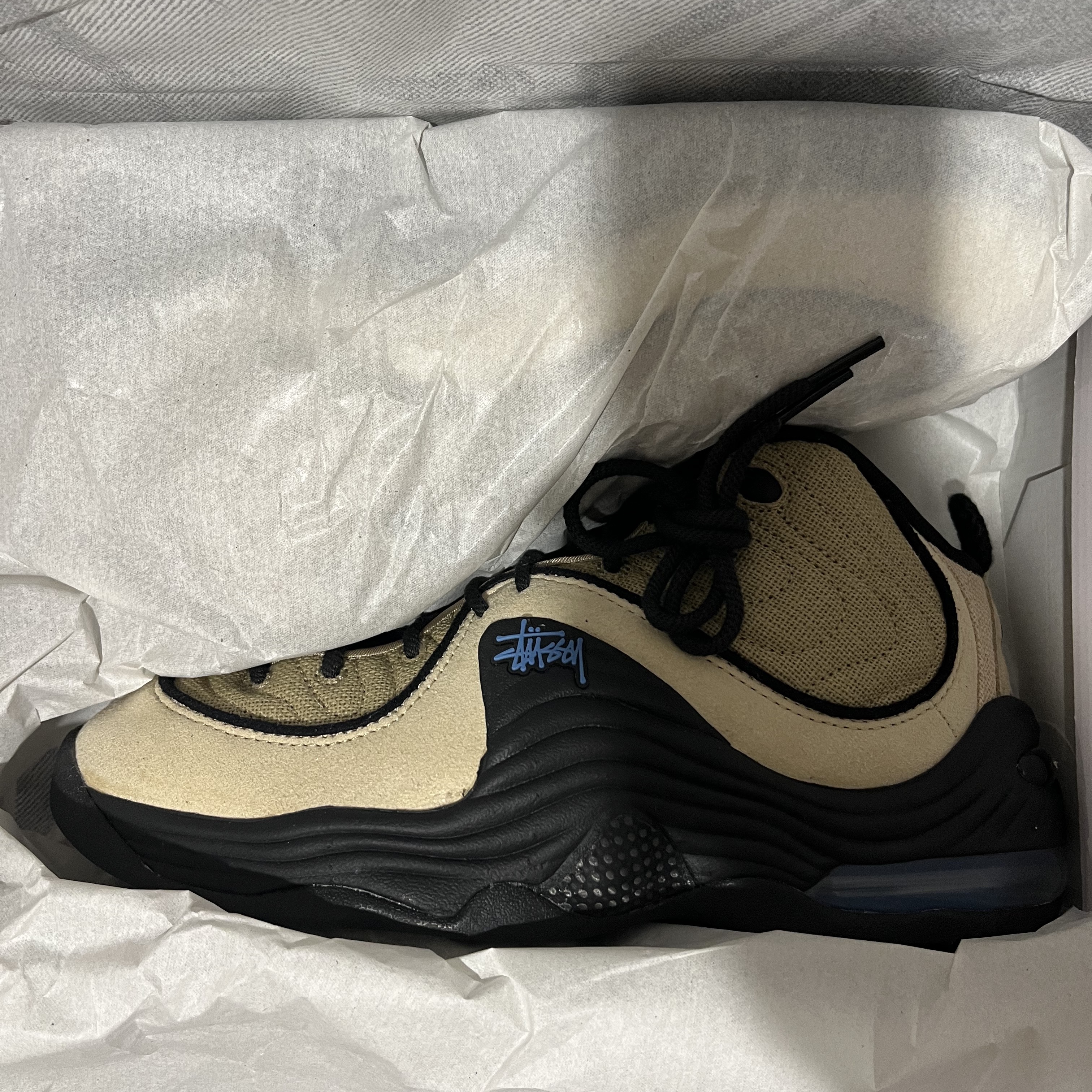 Nike x Stussy Air Penny II Rattan and Limestone 착용 스타일 - 2