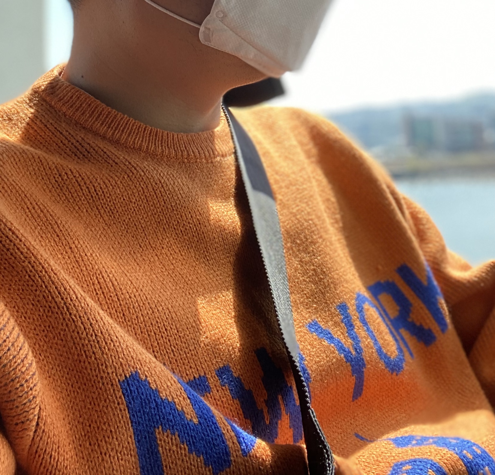 Supreme New York Sweater Orange - 20SS 착용 스타일 - 1