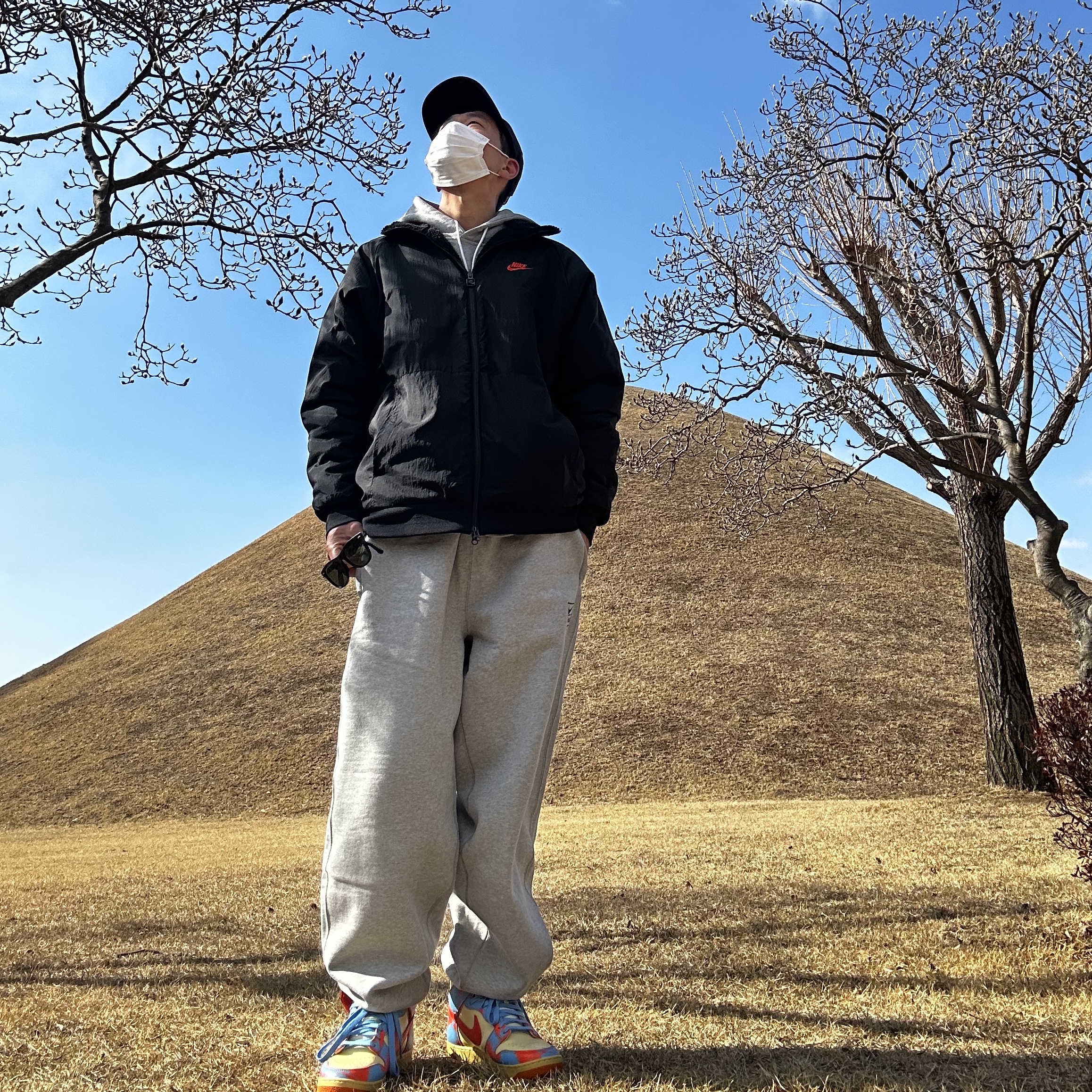 Supreme x Nike ACG Denim 6-Panel Black - 22FW, Nike Dunk High 1985 SP Orange Acid Wash 착용 스타일