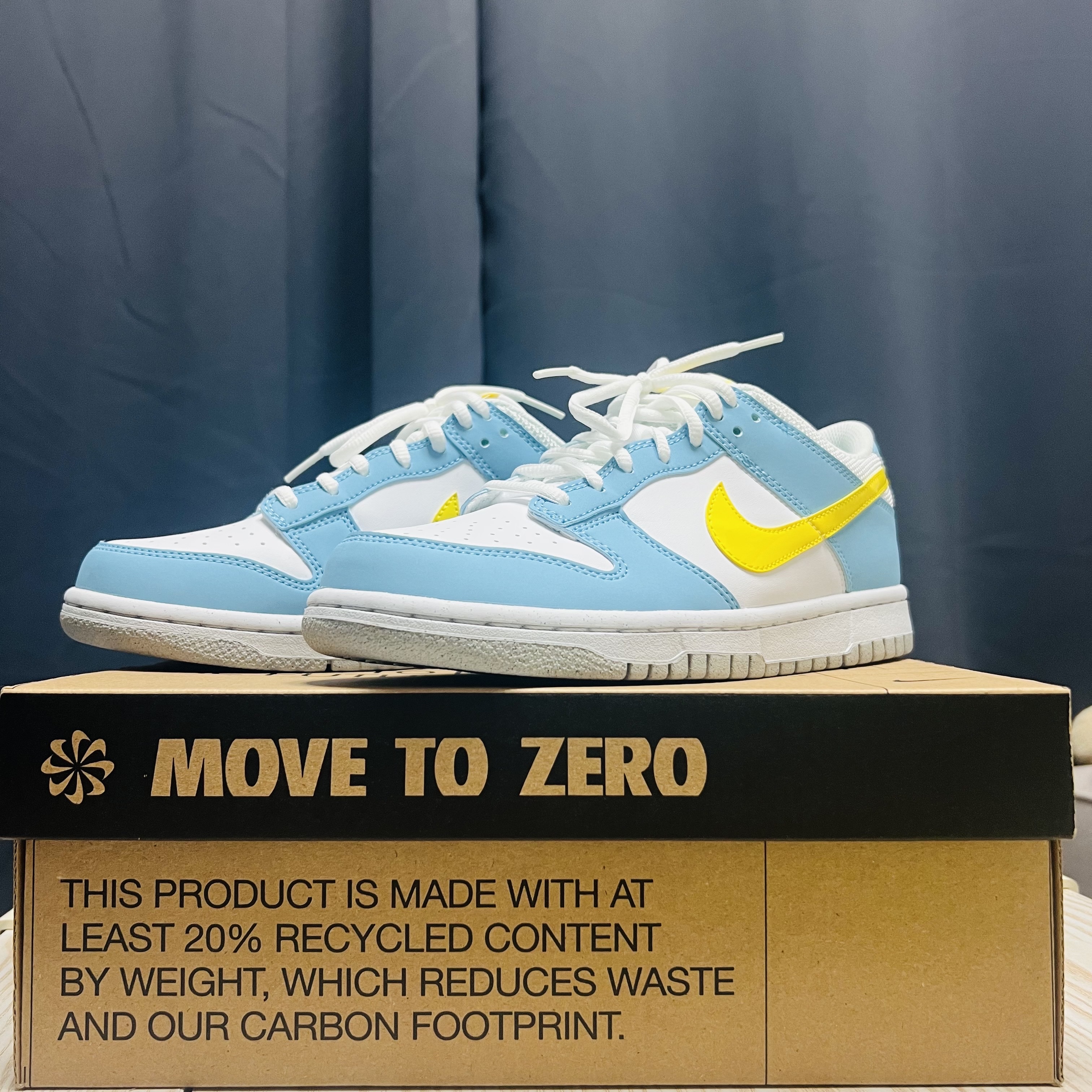 (GS) Nike Dunk Low Next Nature Blue Chill Yellow Strike 착용 스타일