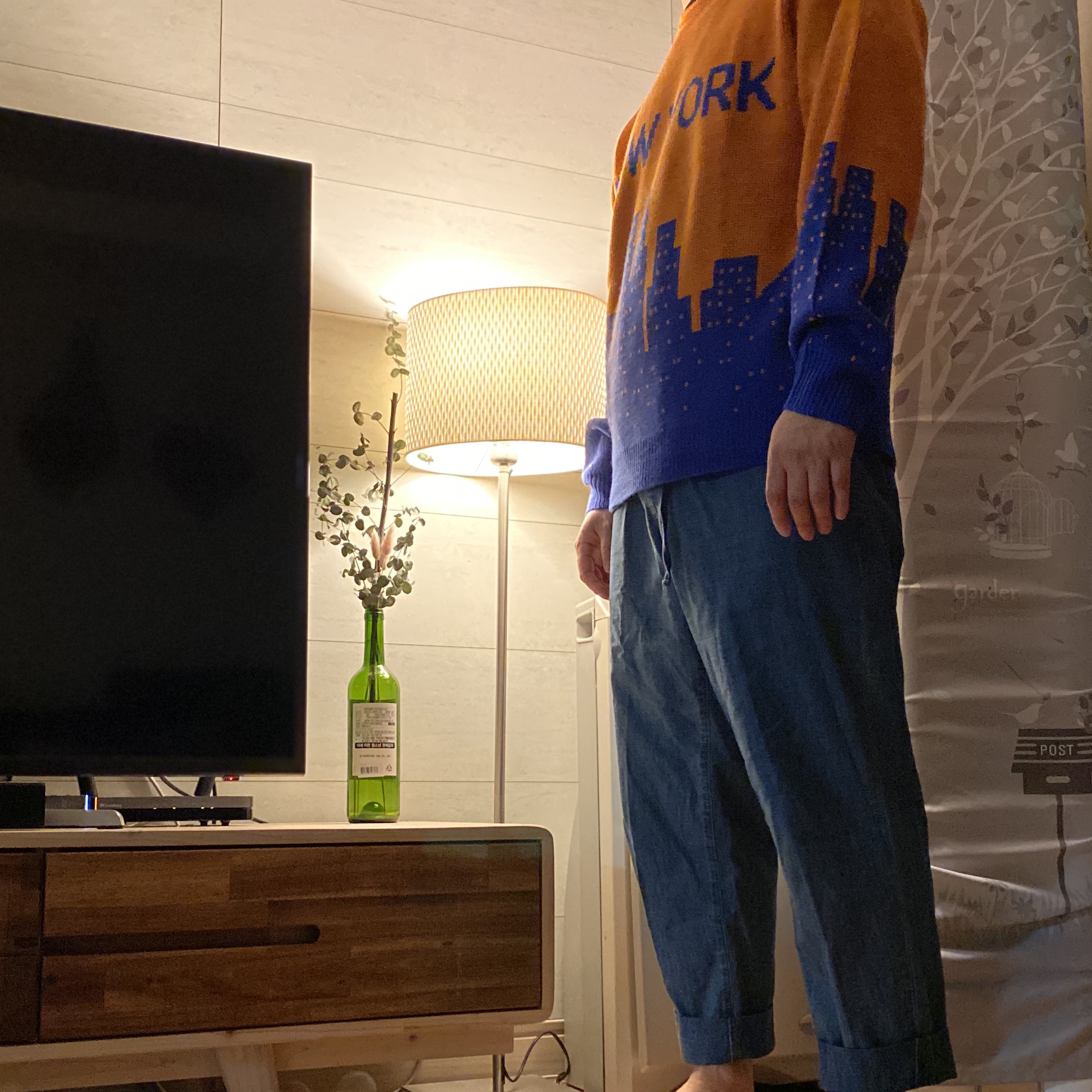 Supreme New York Sweater Orange - 20SS 착용 스타일 - 2