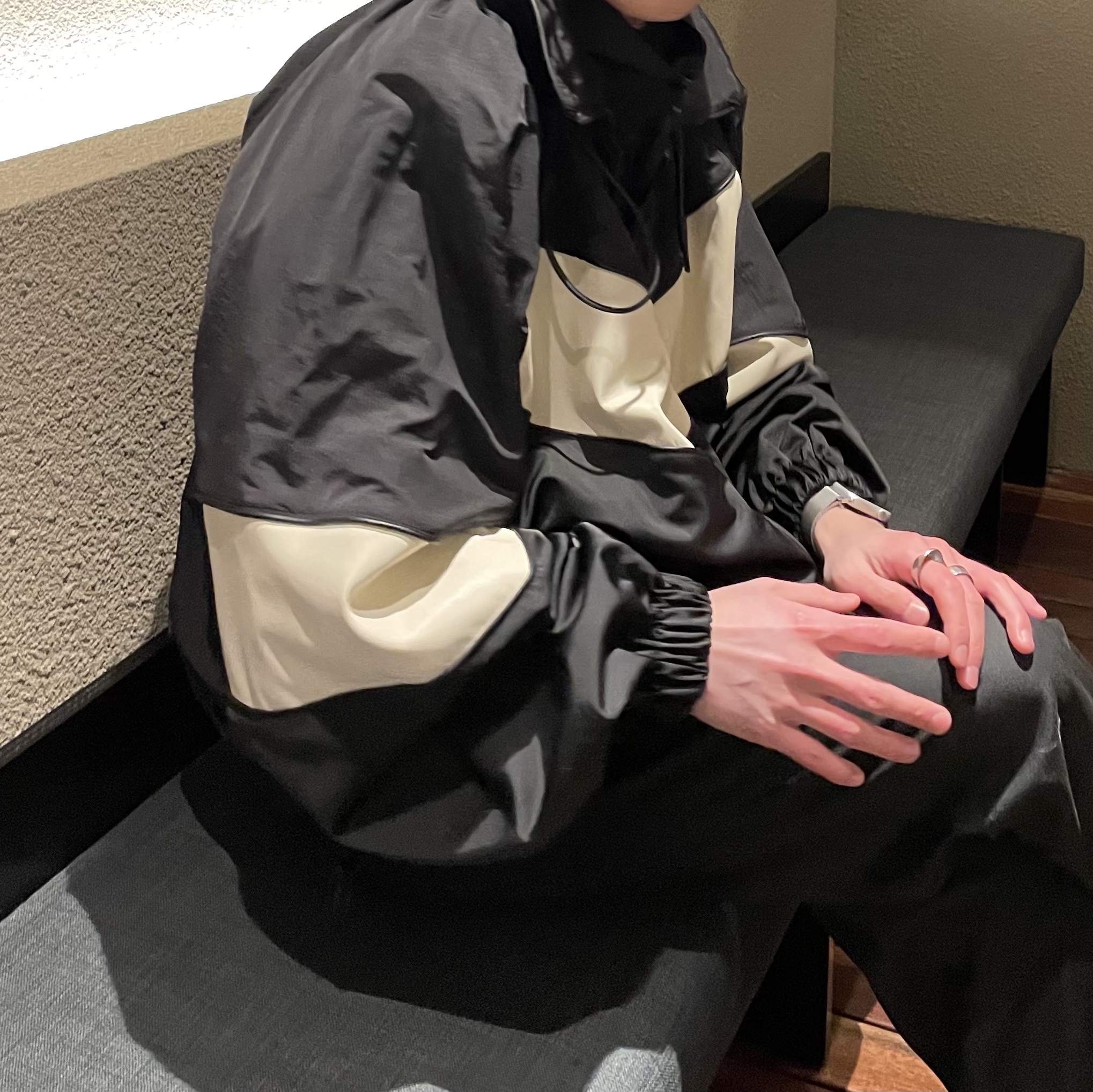 Ader Error Mem Jumper Noir 착용 스타일 - 2