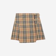 (W) Burberry Vintage Check Wool Kilt Archive Beige