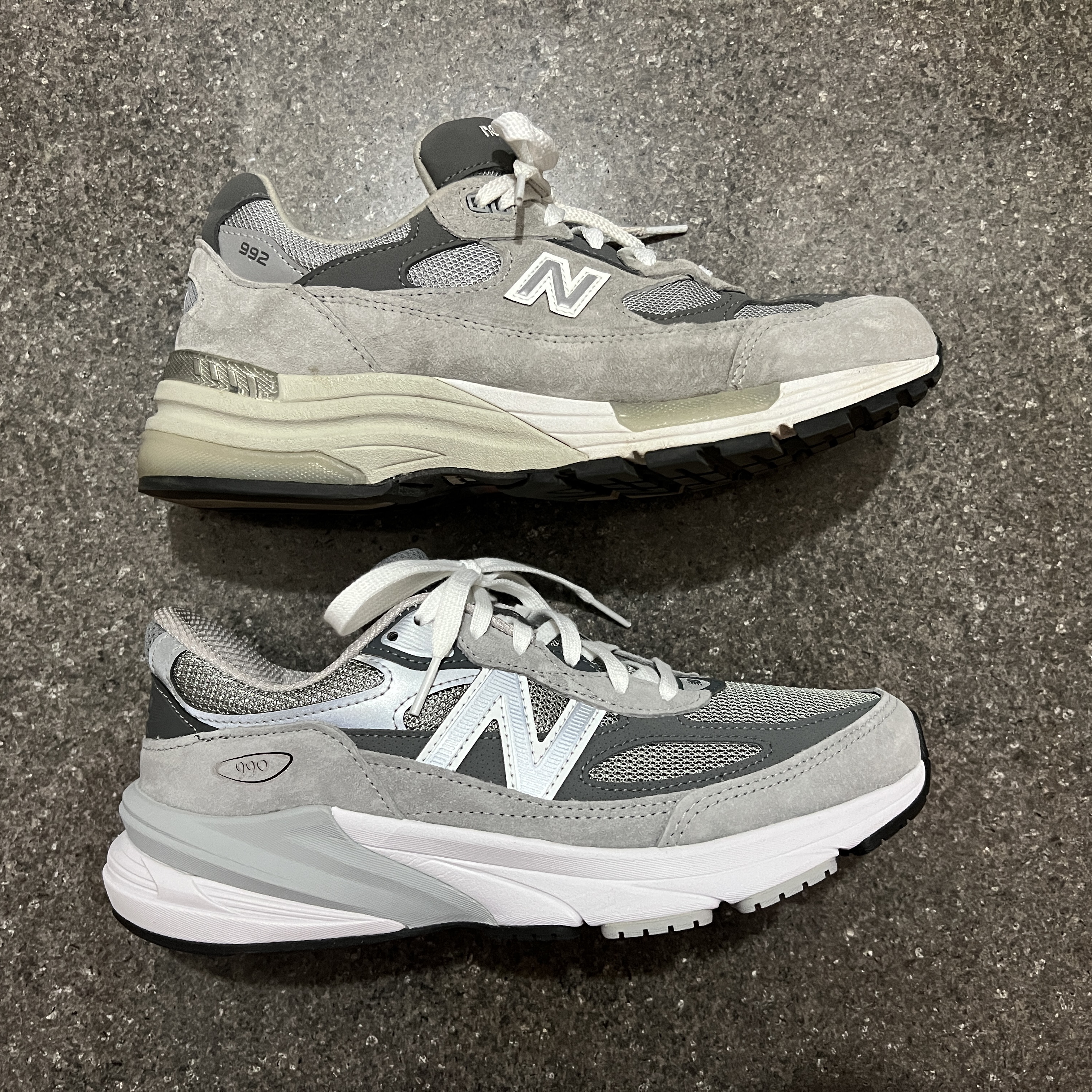 New Balance 990v6 Made in USA Grey - D Standard, New Balance 992 Made in USA Grey - D Standard 착용 스타일 - 1