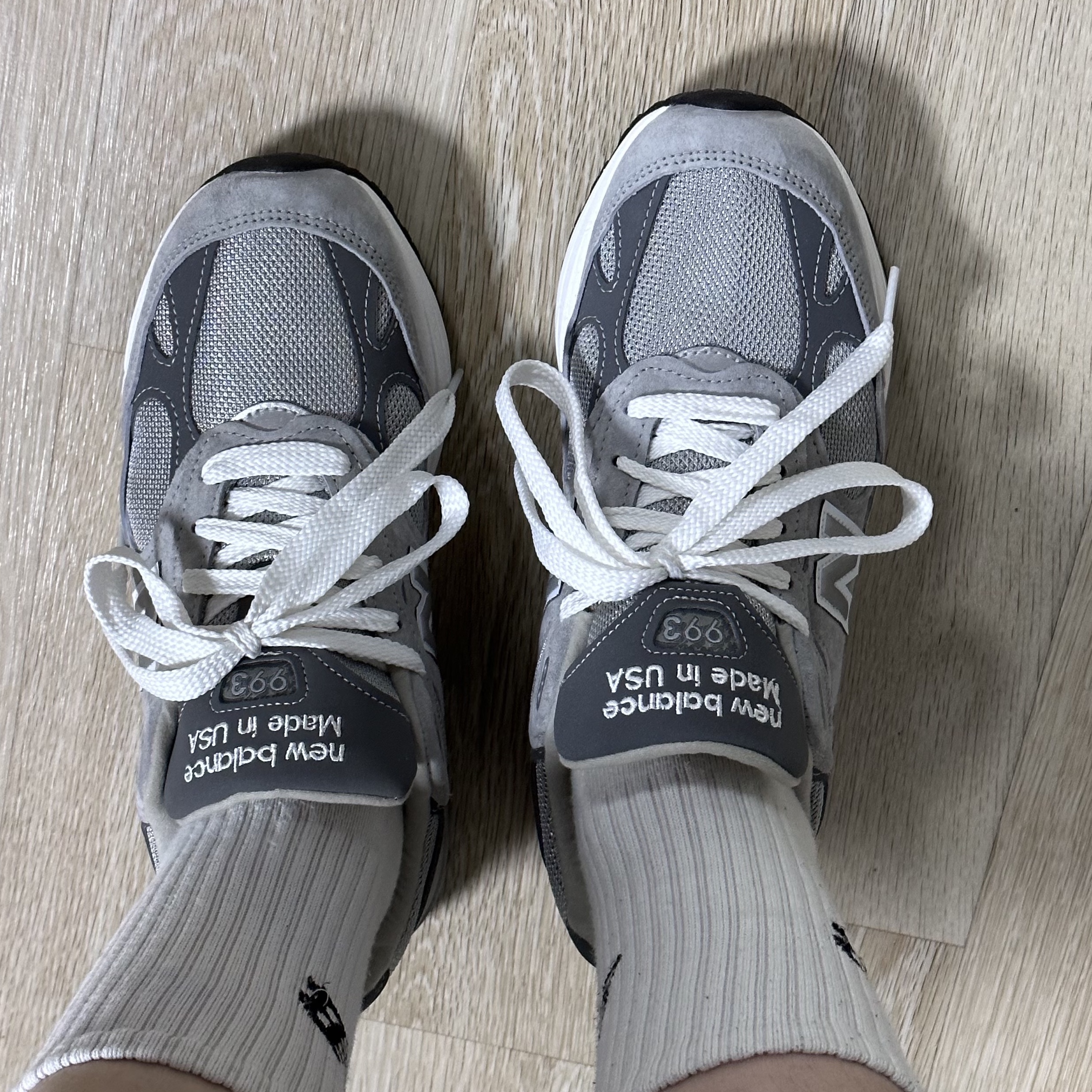New Balance 993 Made in USA Grey - D Standard 착용 스타일 - 2