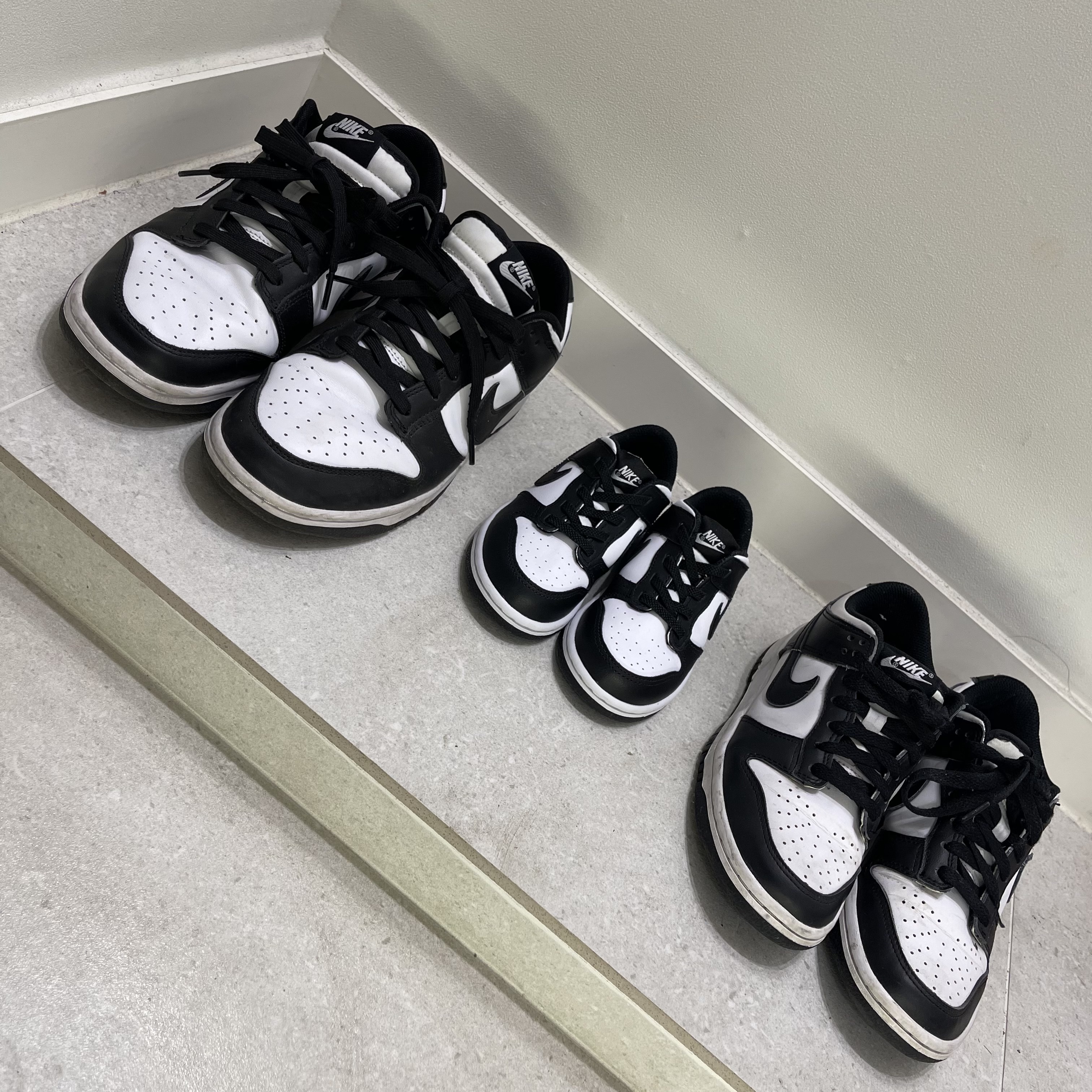 Nike Dunk Low Retro Black, (GS) Nike Dunk Low Black 착용 스타일 - 2