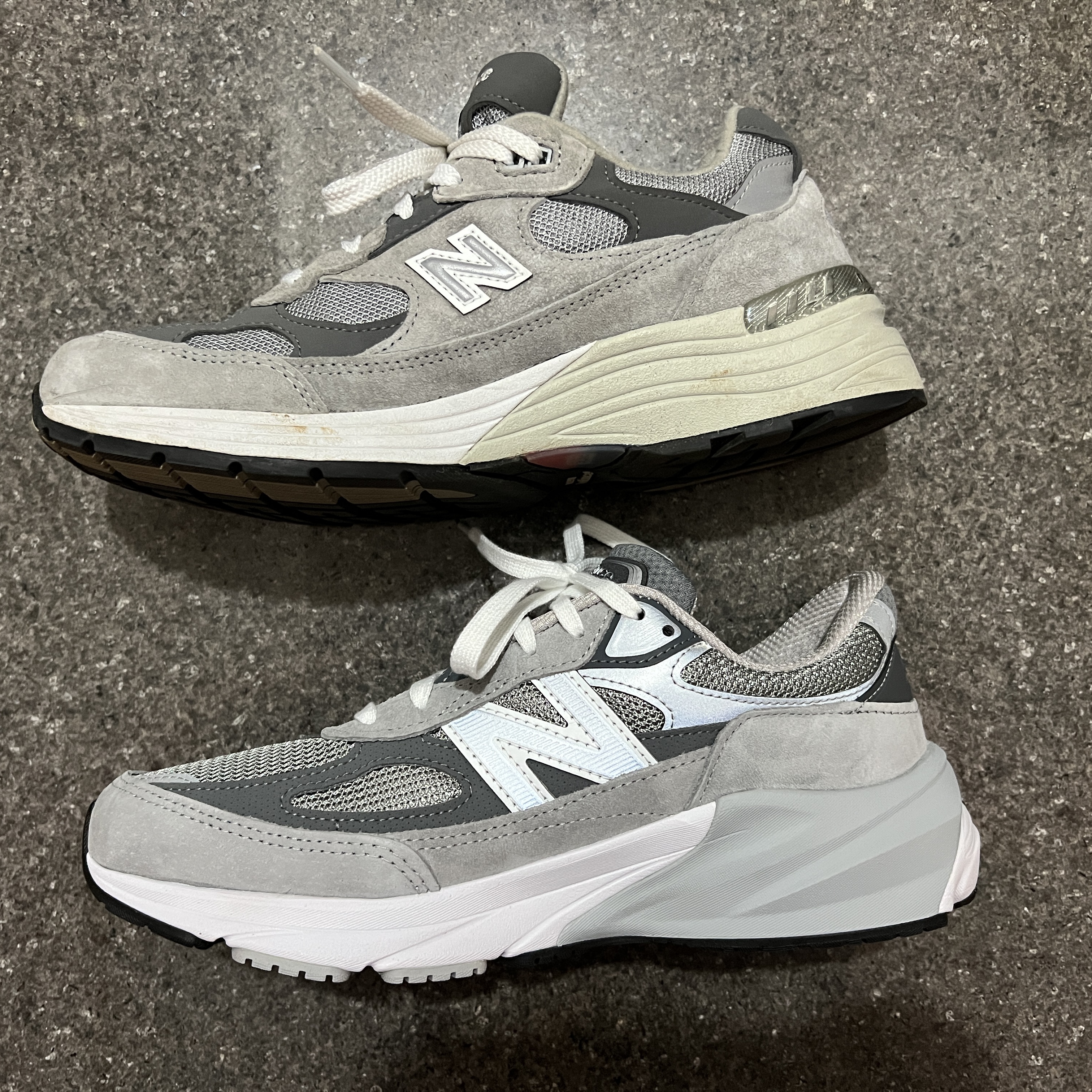 New Balance 990v6 Made in USA Grey - D Standard, New Balance 992 Made in USA Grey - D Standard 착용 스타일 - 2