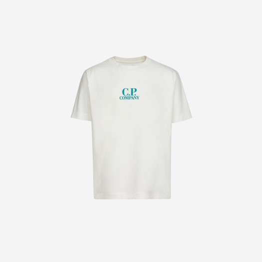 (키즈) C.P. 컴퍼니 U16 30/1 저지 그래픽 랜드스케이프 티셔츠 거즈 화이트 - 23SS