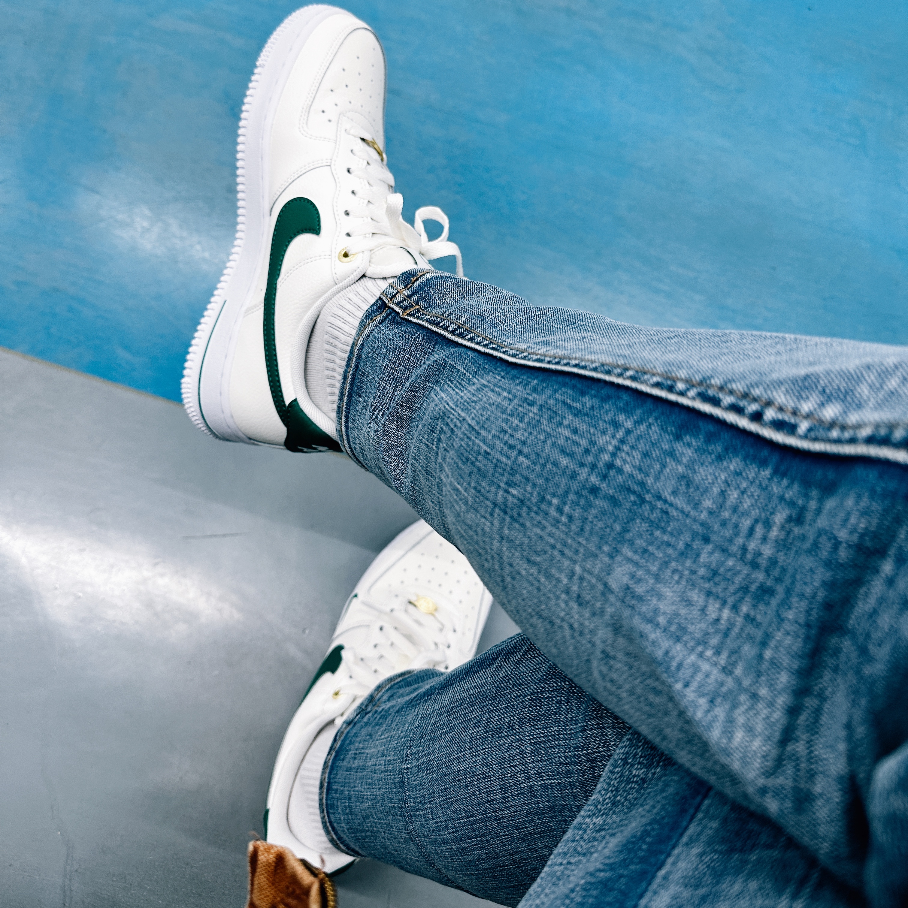 Nike Air Force 1 '07 LV8 40th Anniversary Join Forces Sail Malachite 착용 스타일