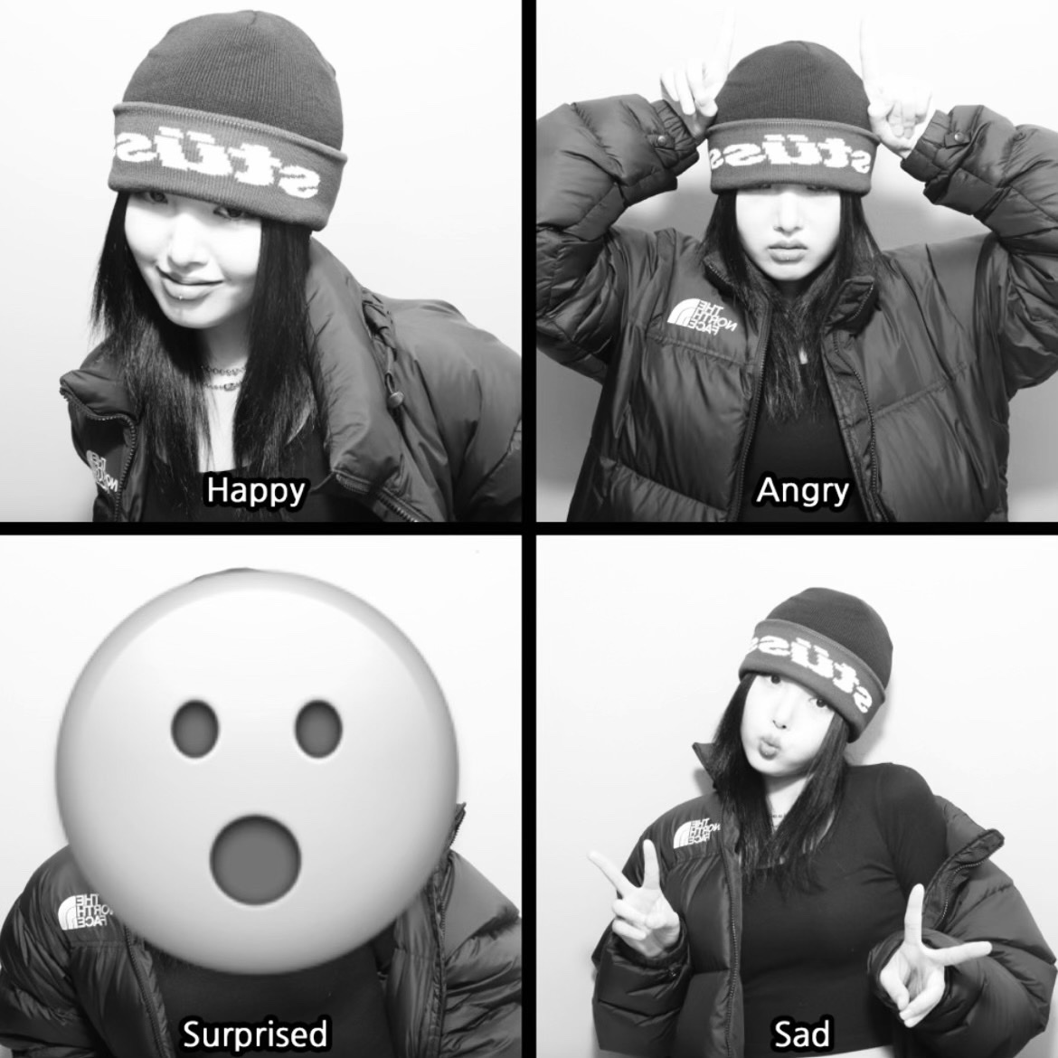 Stussy Helvetica Jacquard Beanie Black 착용 스타일