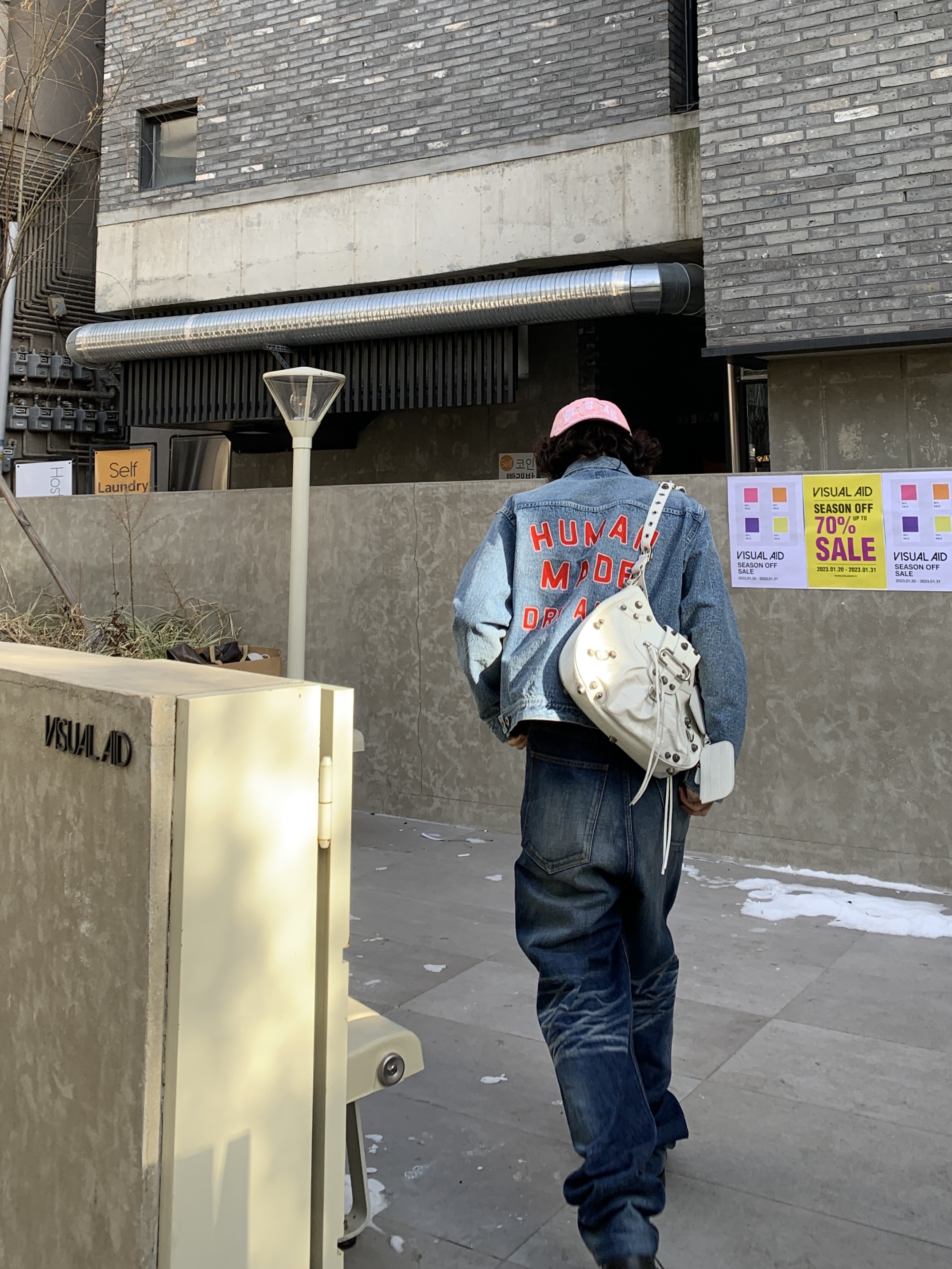 Human Made Storm Cowboy Denim Jacket Type 1954 Indigo, Supreme x True Religion 6-Panel Pink - 21FW 착용 스타일 - 1