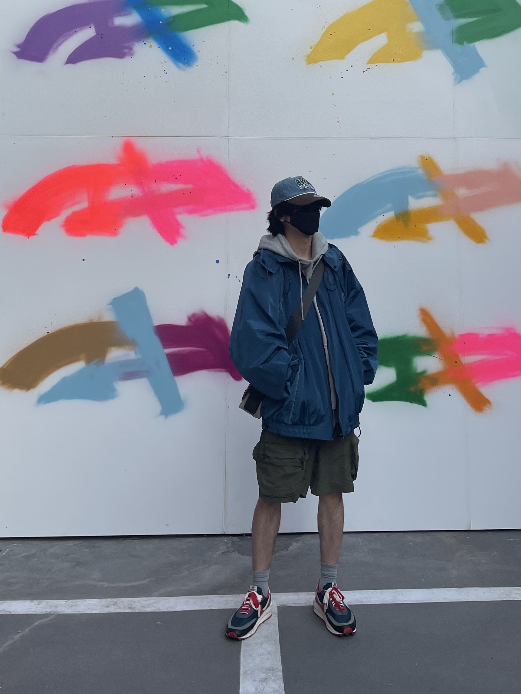 Nike x Sacai x Undercover LDWaffle Midnight Spruce University Red 착용 스타일 - 1