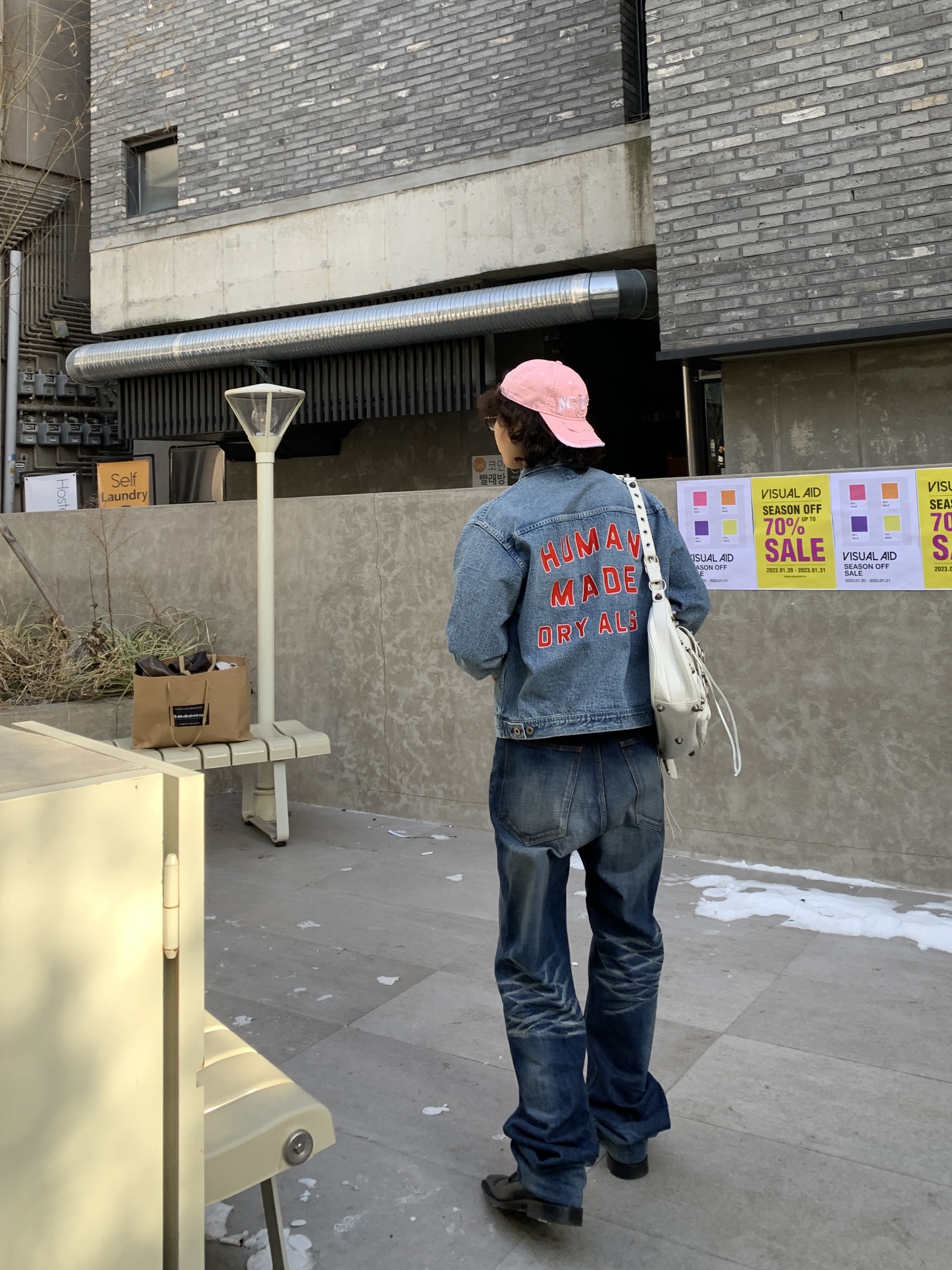 Human Made Storm Cowboy Denim Jacket Type 1954 Indigo, Supreme x True Religion 6-Panel Pink - 21FW 착용 스타일 - 4