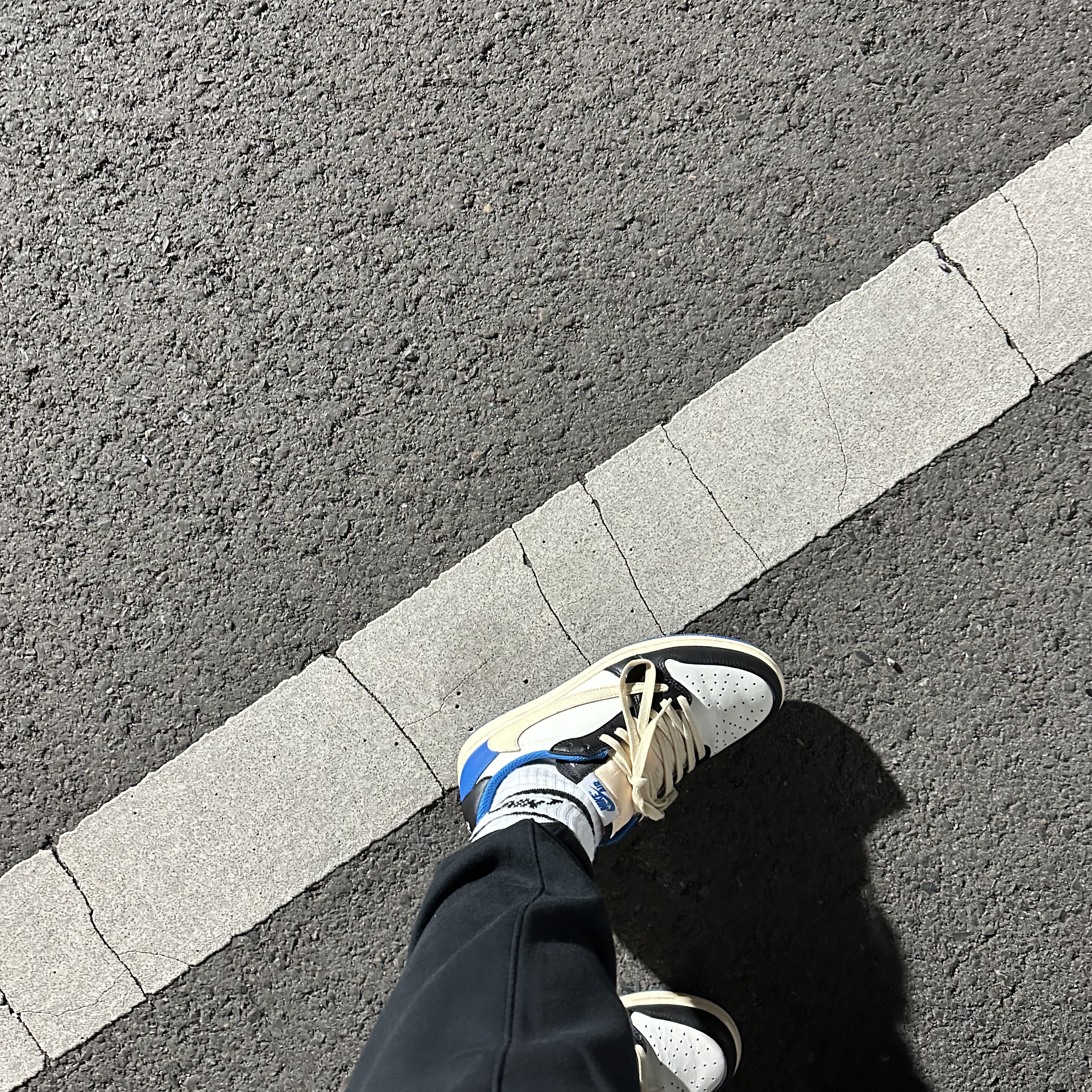 Jordan 1 x Travis Scott x Fragment Retro Low OG SP Military Blue 착용 스타일
