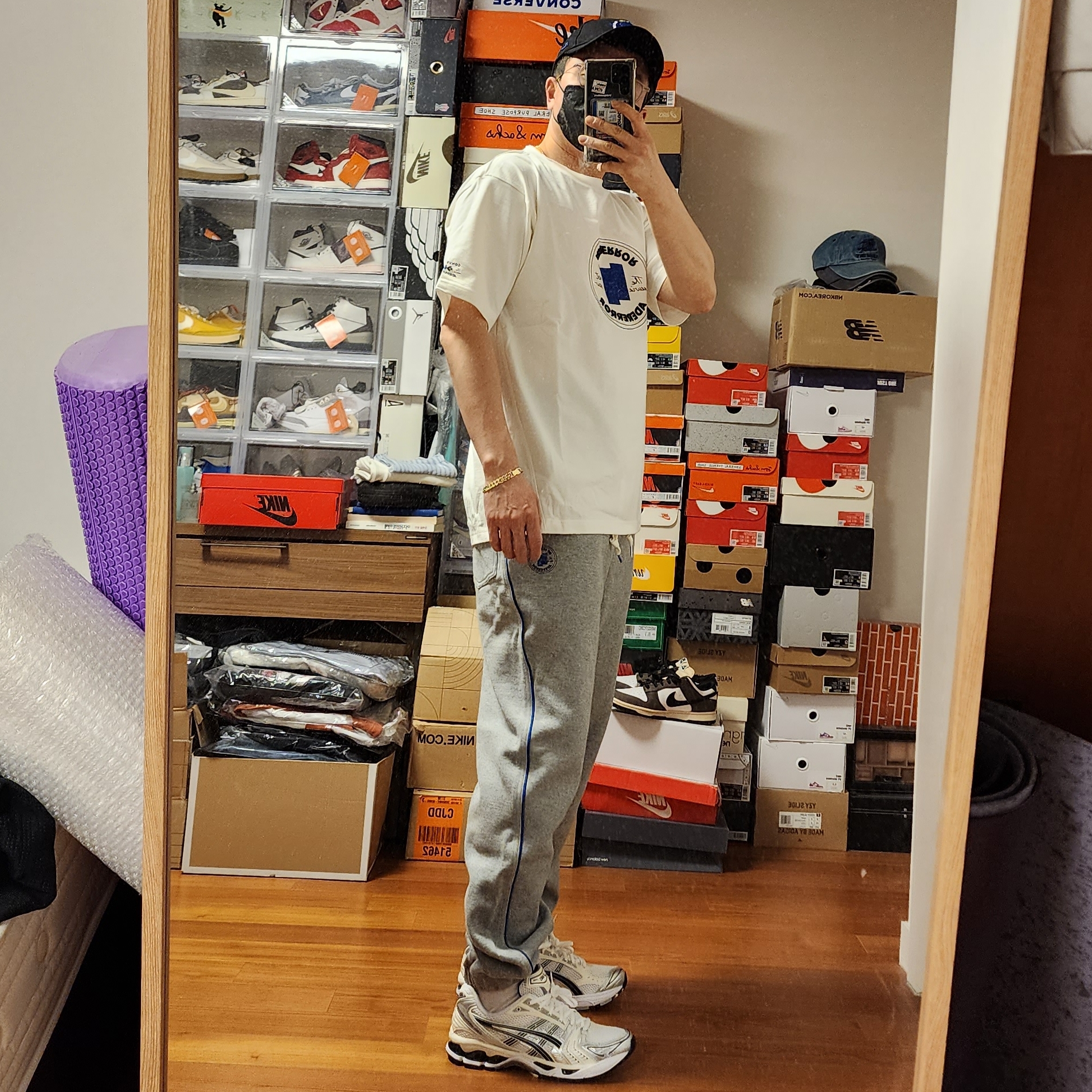 Converse x Ader Error Shapes Pants Vintage Grey Heather, Converse x Ader Error Shapes T-Shirt Cloud Dancer 착용 스타일 - 5