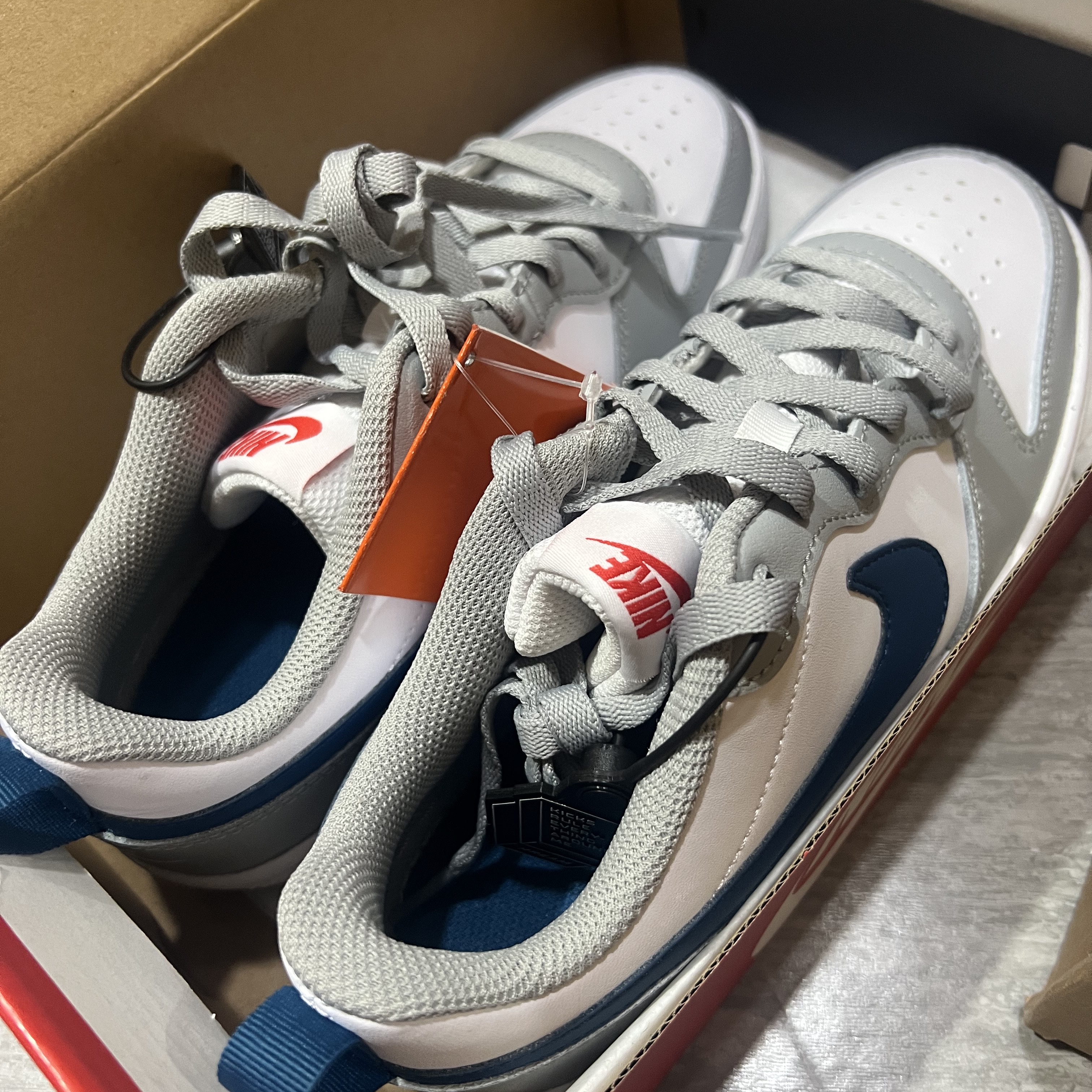 (GS) Nike Court Borough Low 2 Light Smoke Grey 착용 스타일