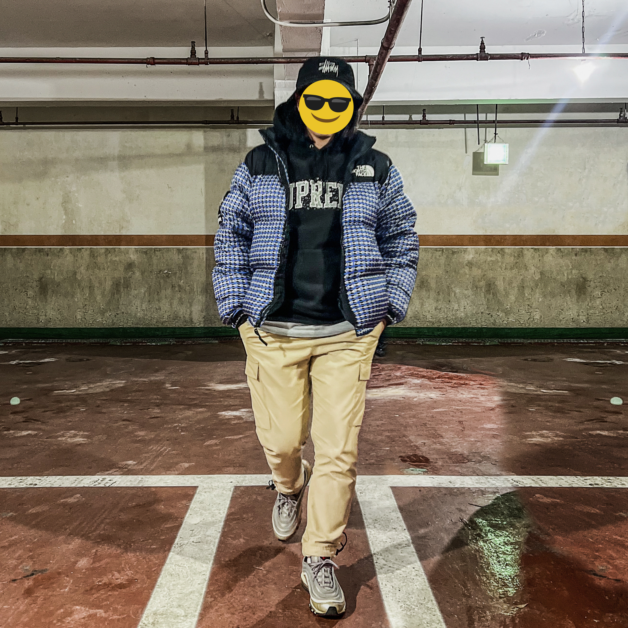 Stussy Fuzzy Wool Basic Bucket Hat Black, Supreme x The North Face Studded Nuptse Jacket Royal - 21SS 착용 스타일