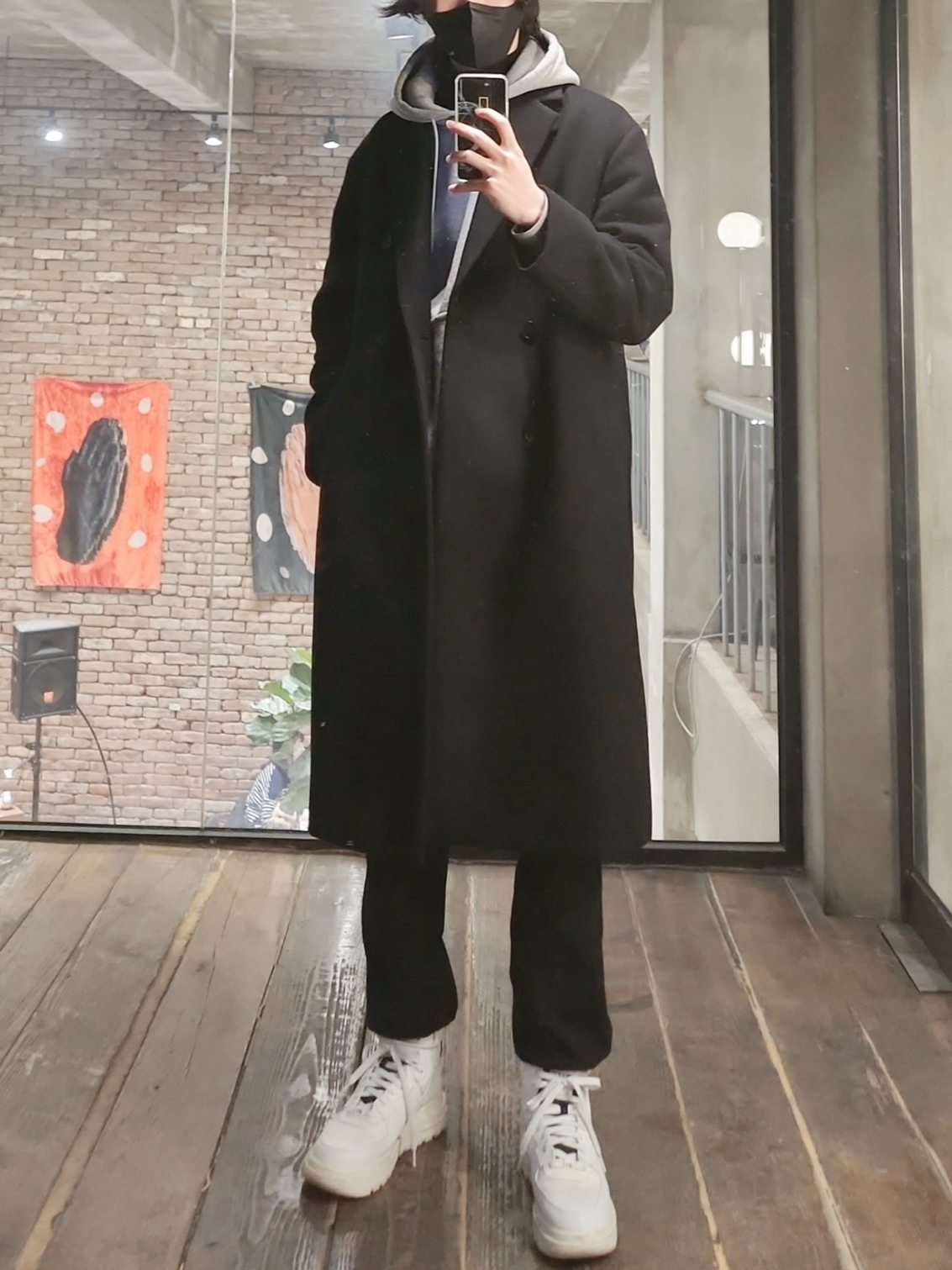 Nike x Stussy NRG RA Pullover Hoodie Dark Grey Heather (DJ9489-063), (W) Nike Air Force 1 High Utility 2.0 Summit White 착용 스타일
