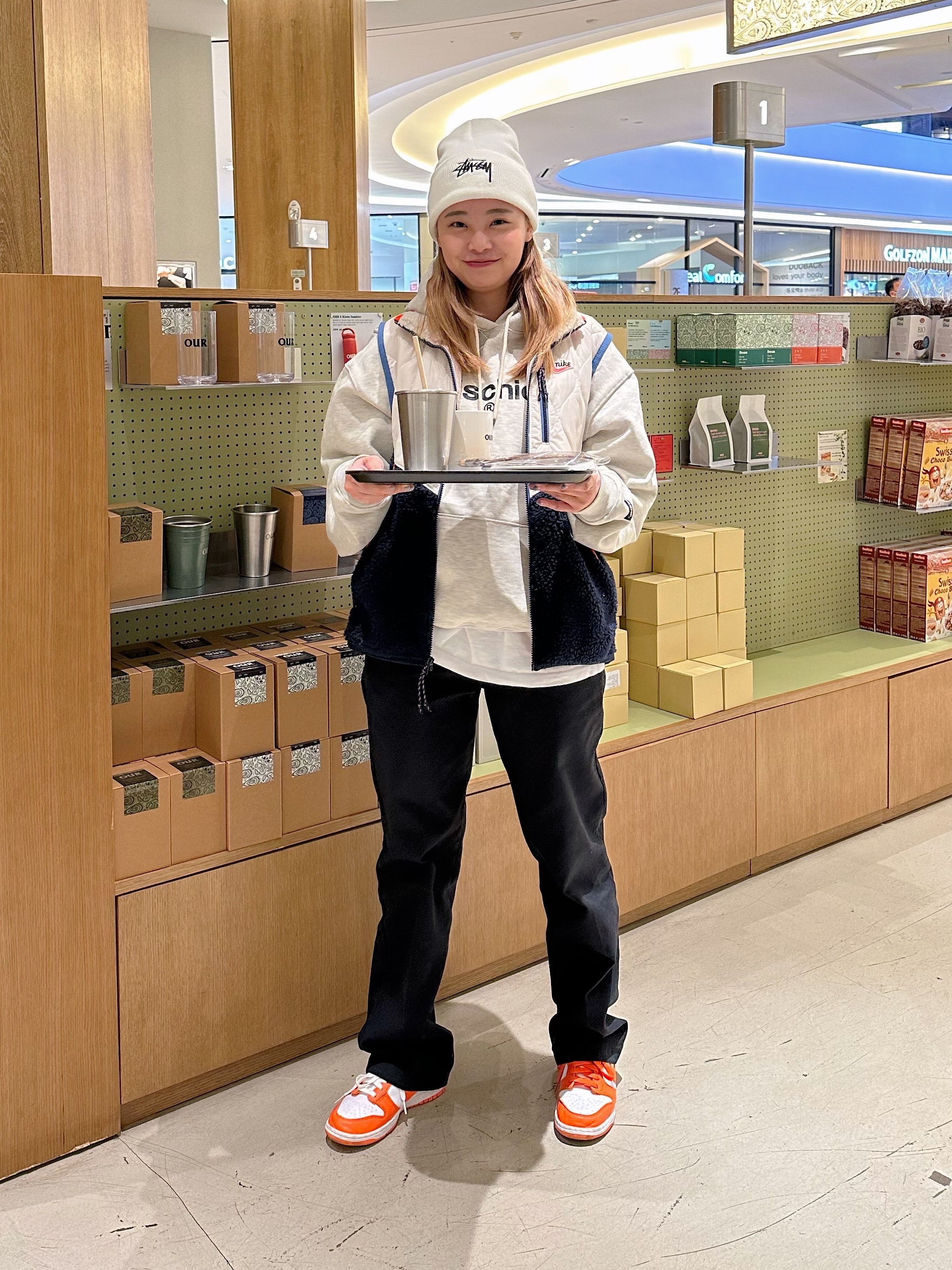 Nike x Stussy Cuff Beanie White, Nike Dunk Low SP Syracuse 2020 착용 스타일 - 2