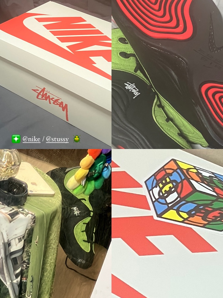 Nike x Stussy Air Penny II Vivid Green and Black 착용 스타일 - 5