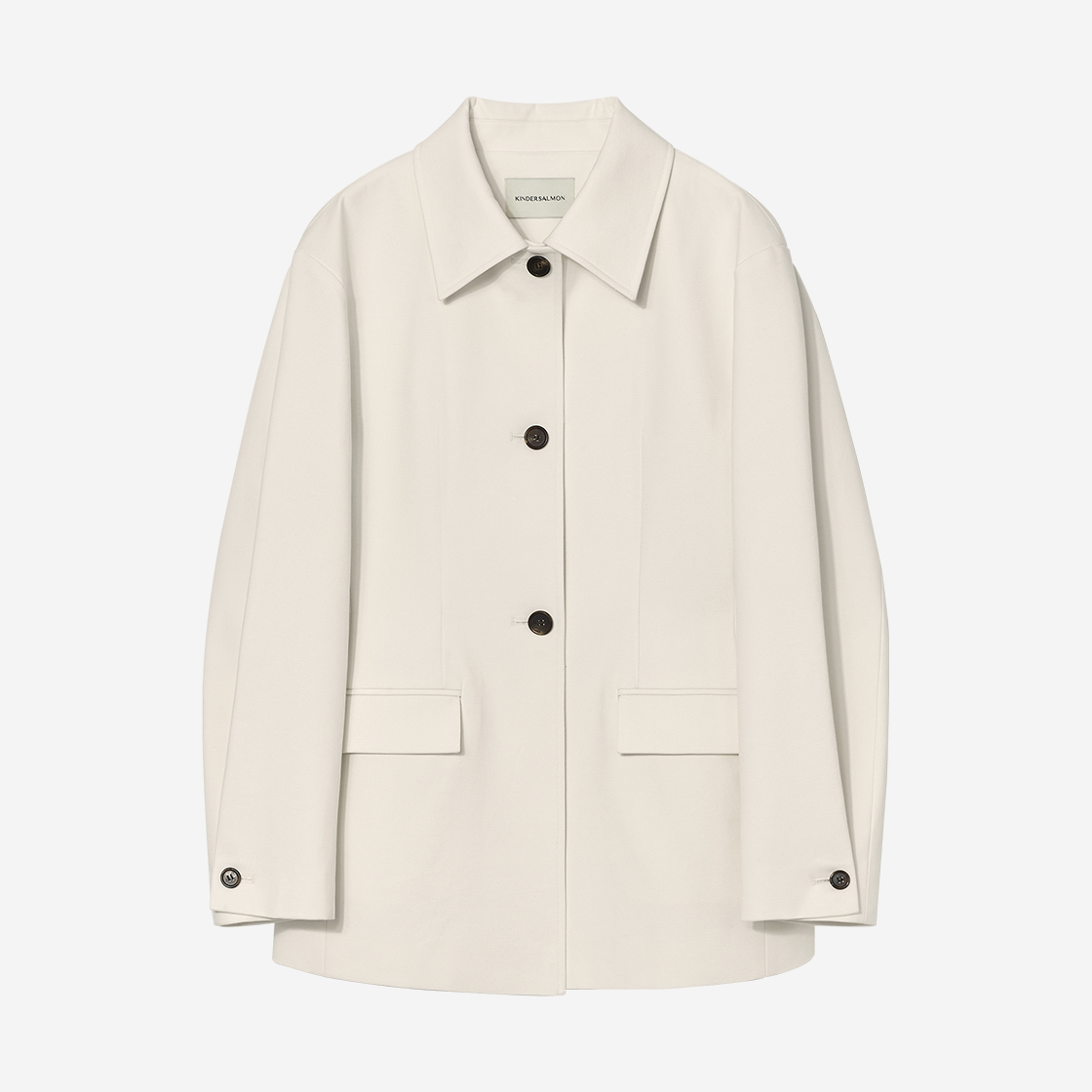 P0000DHF Kindersalmon Women Hourglass Shape Half Jacket Off White