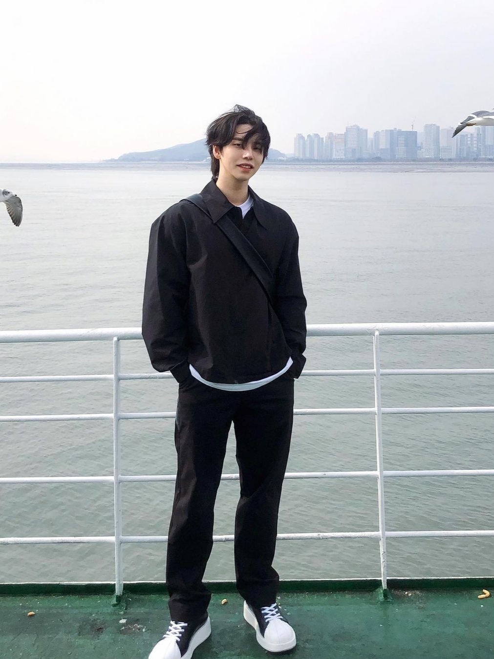 Opening Project Ground Shirts Jacket Black 착용 스타일 - 2