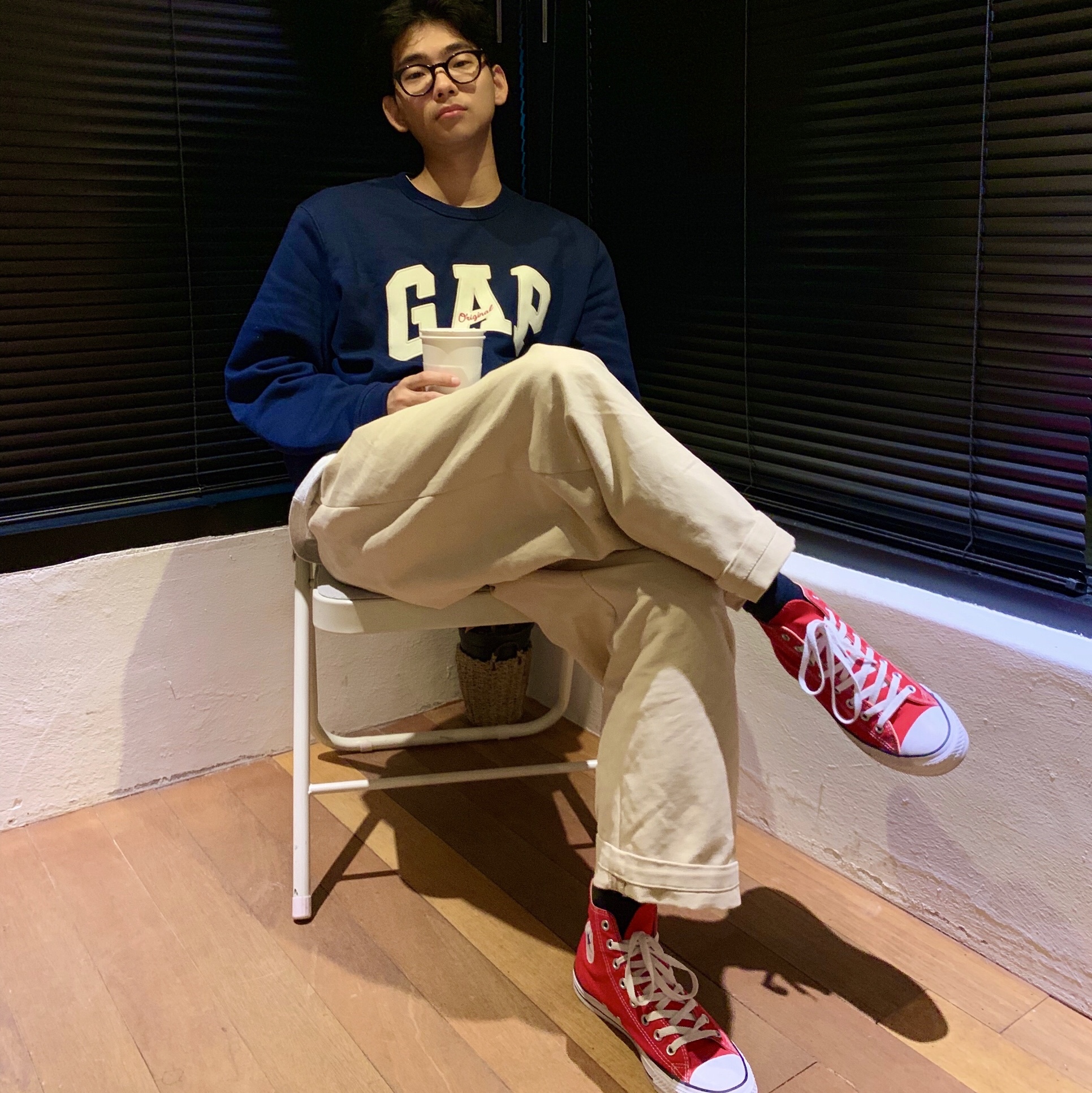 Converse Chuck Taylor All Star Core High Red 착용 스타일