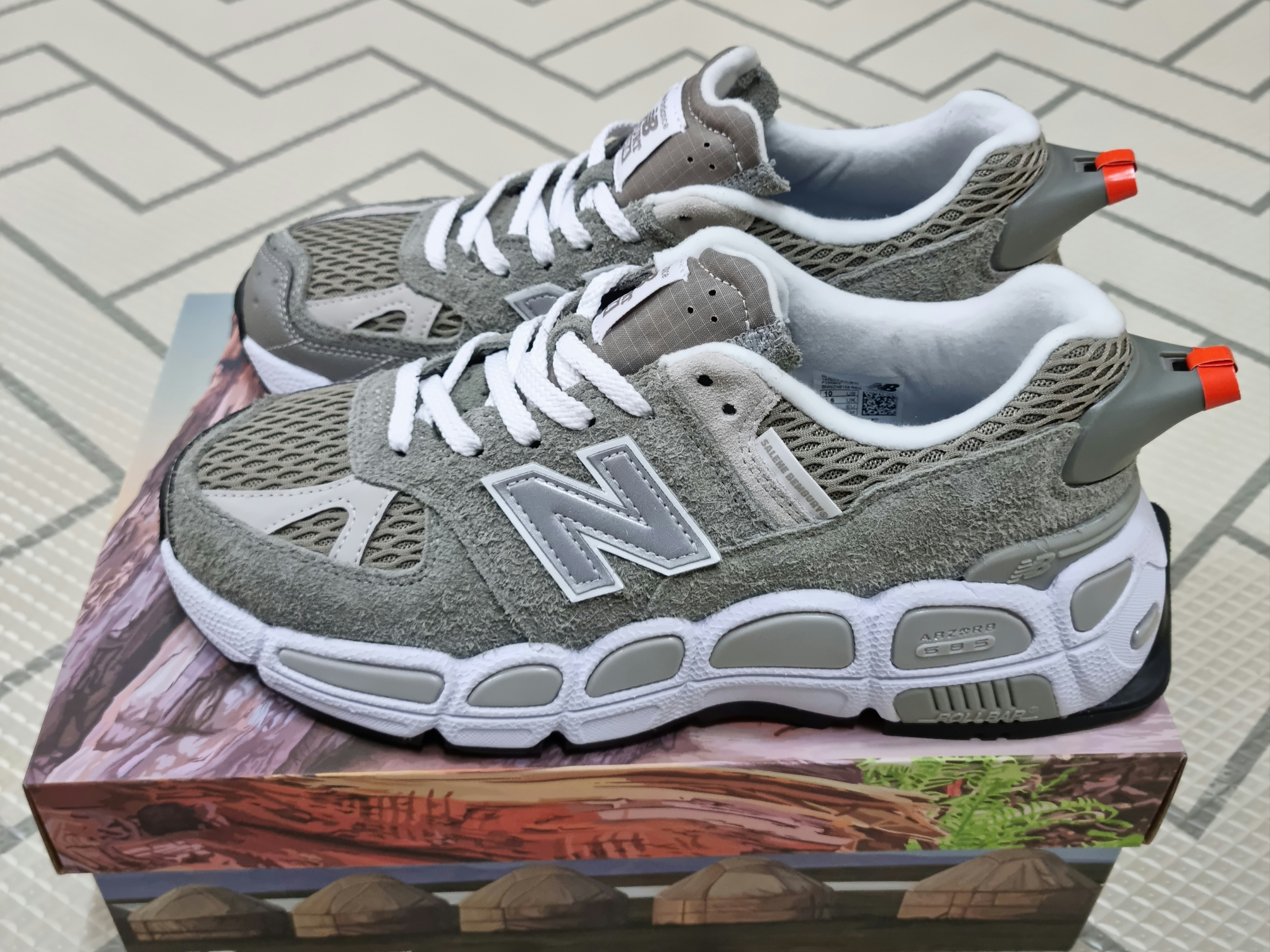 New Balance x Salehe Bembury 574 Yurt Shark Skin 착용 스타일