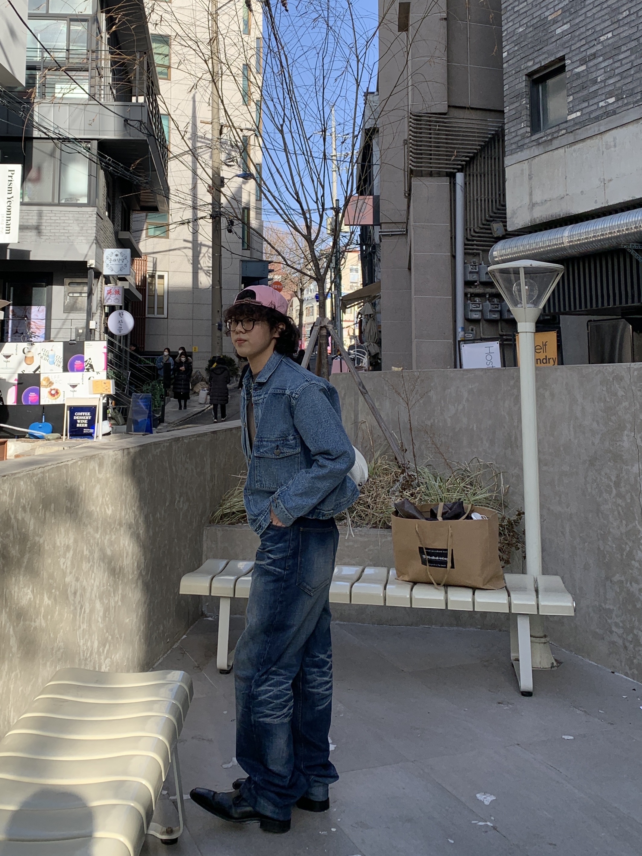 Human Made Storm Cowboy Denim Jacket Type 1954 Indigo, Supreme x True Religion 6-Panel Pink - 21FW 착용 스타일 - 3
