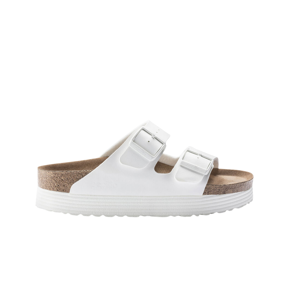 (W) 버켄스탁 아리조나 플랫폼 비건 화이트((W) Birkenstock Arizona Platform Vegan White)