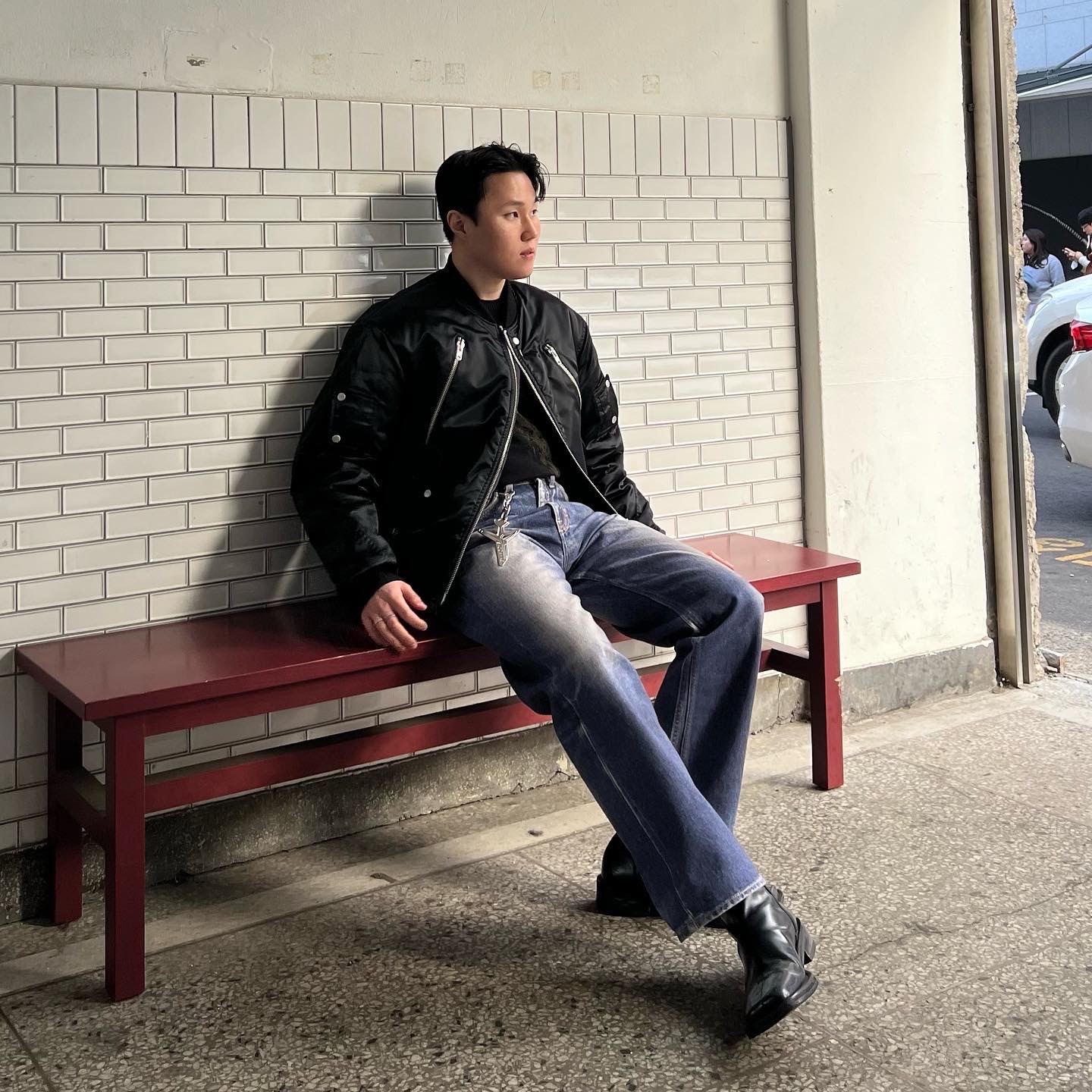 Our Legacy Third Cut Digital Aurora Denim 착용 스타일 - 1