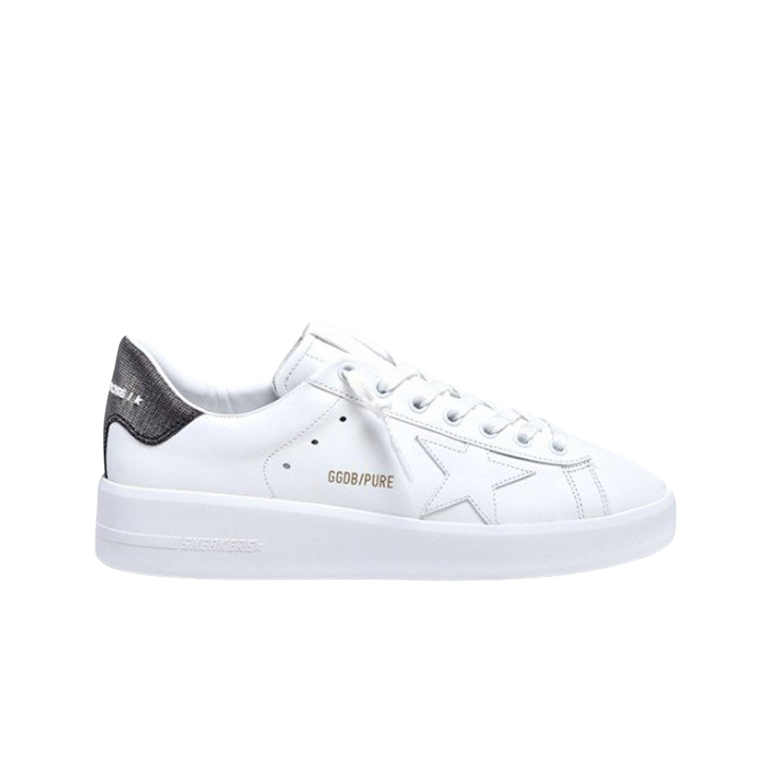 (W) 골든구스 퓨어스타 화이트 다크그레이탭 스니커즈((W) Golden Goose Purestar White Dark Grey Heel Tab Sneakers) - 1