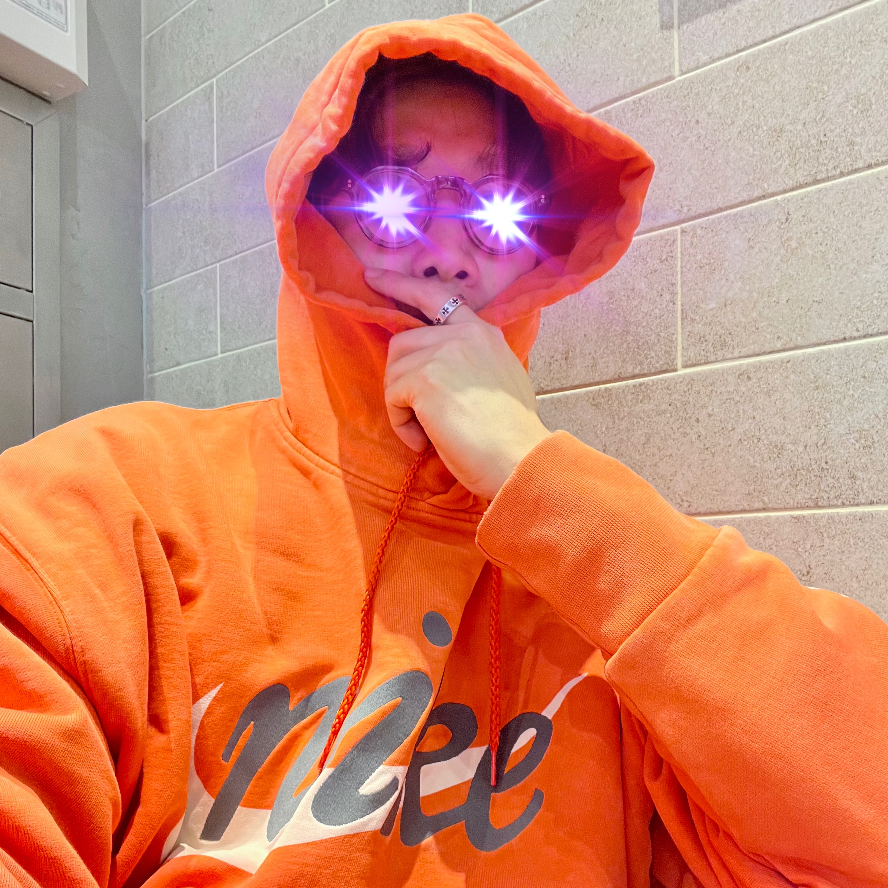 Nike x Cactus Plant Flea Market Shoebox Heavyweight Hooded Pullover Orange - US/EU 착용 스타일