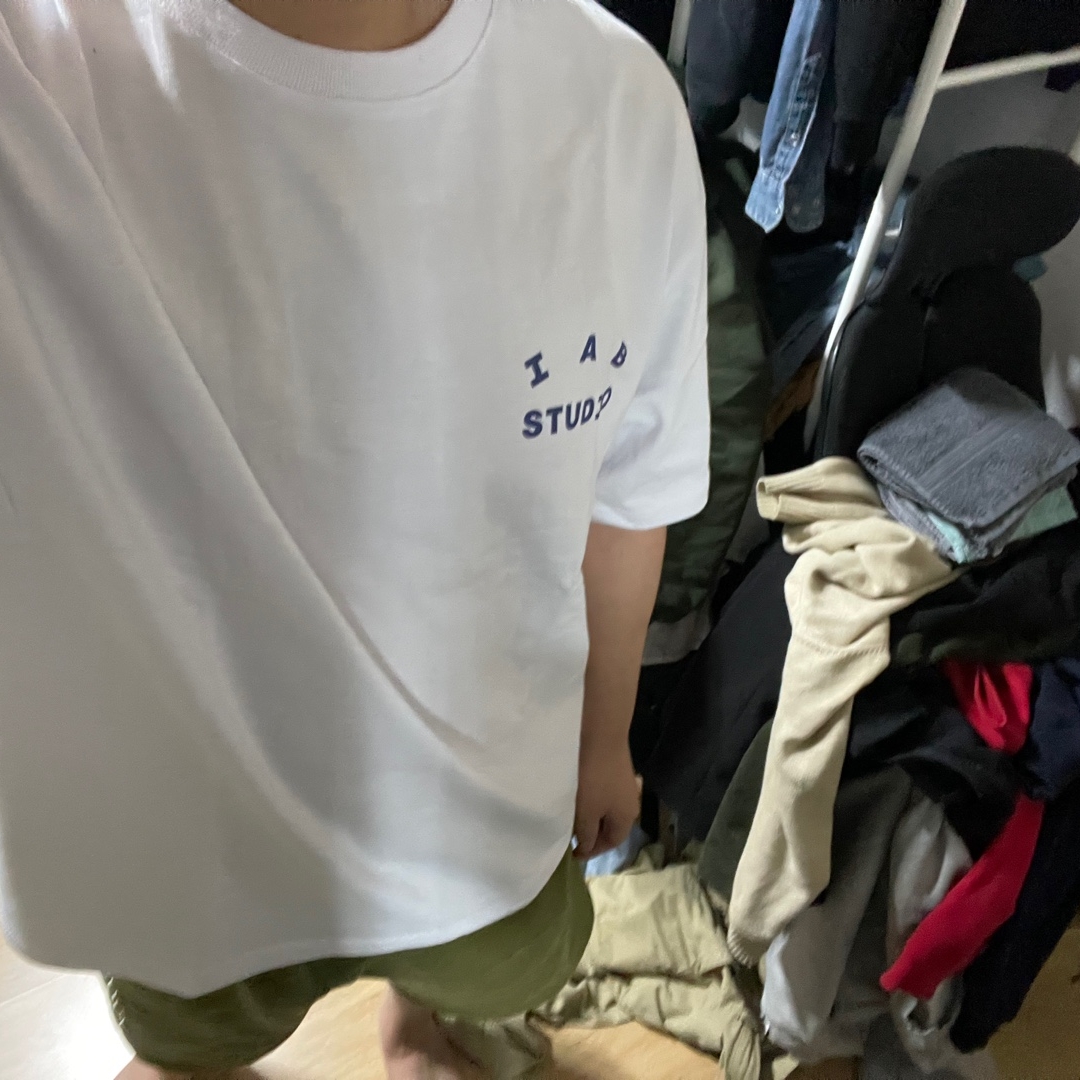 IAB Studio T-Shirt White Navy - 22FW 착용 스타일