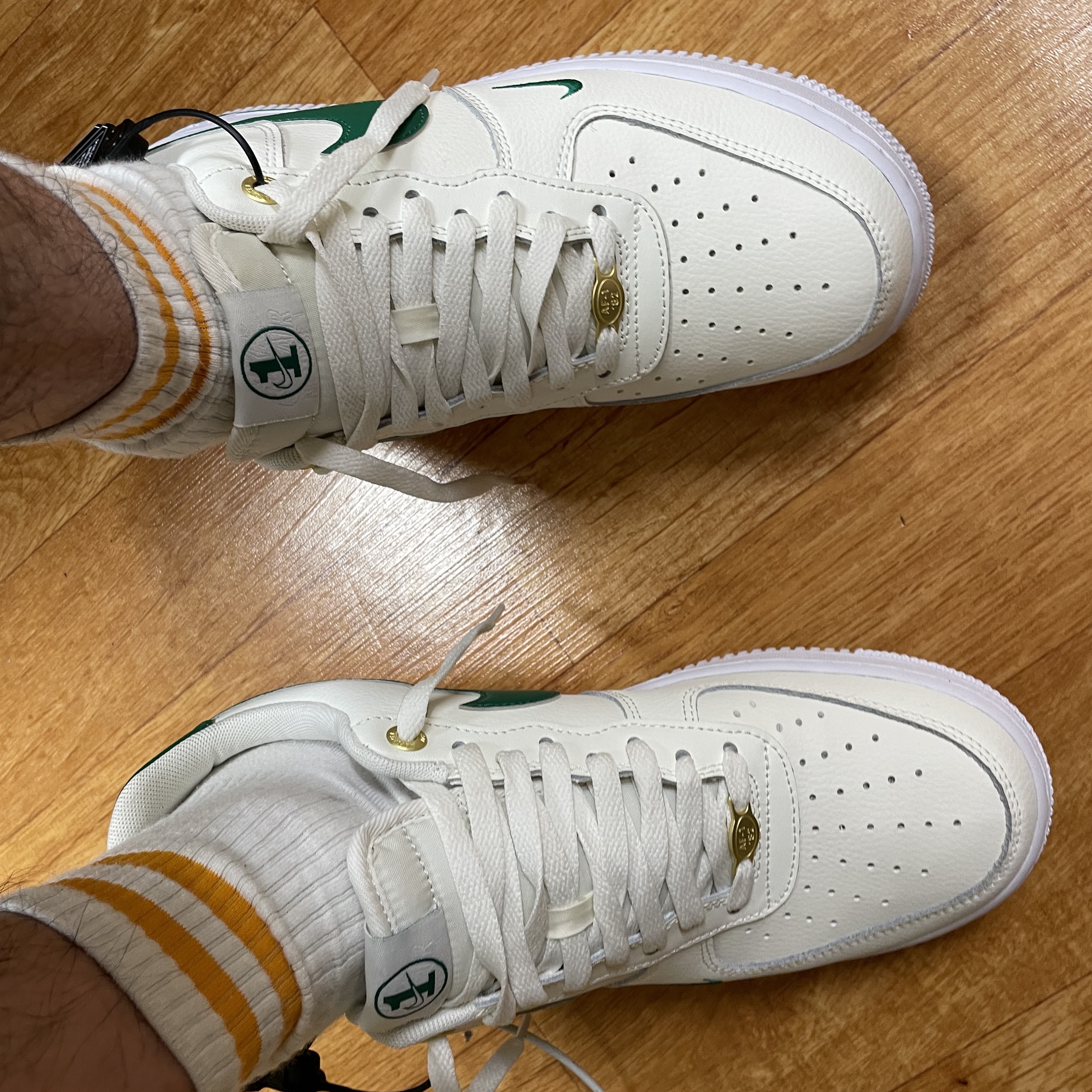 Nike Air Force 1 '07 LV8 40th Anniversary Join Forces Sail Malachite 착용 스타일 - 5