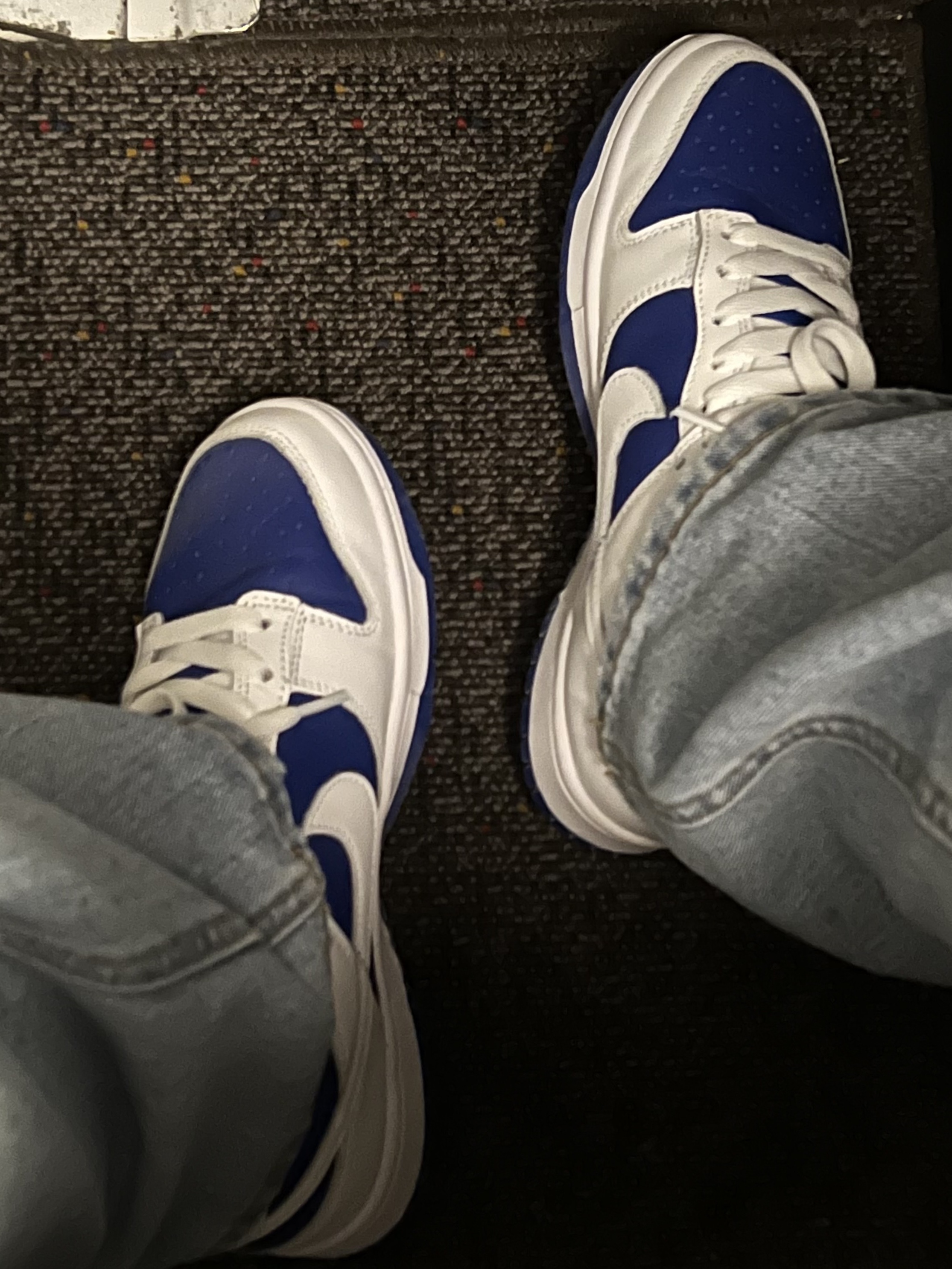 Nike Dunk Low Retro Racer Blue and White, IAB Studio T-Shirt White Navy - 22FW 착용 스타일 - 4